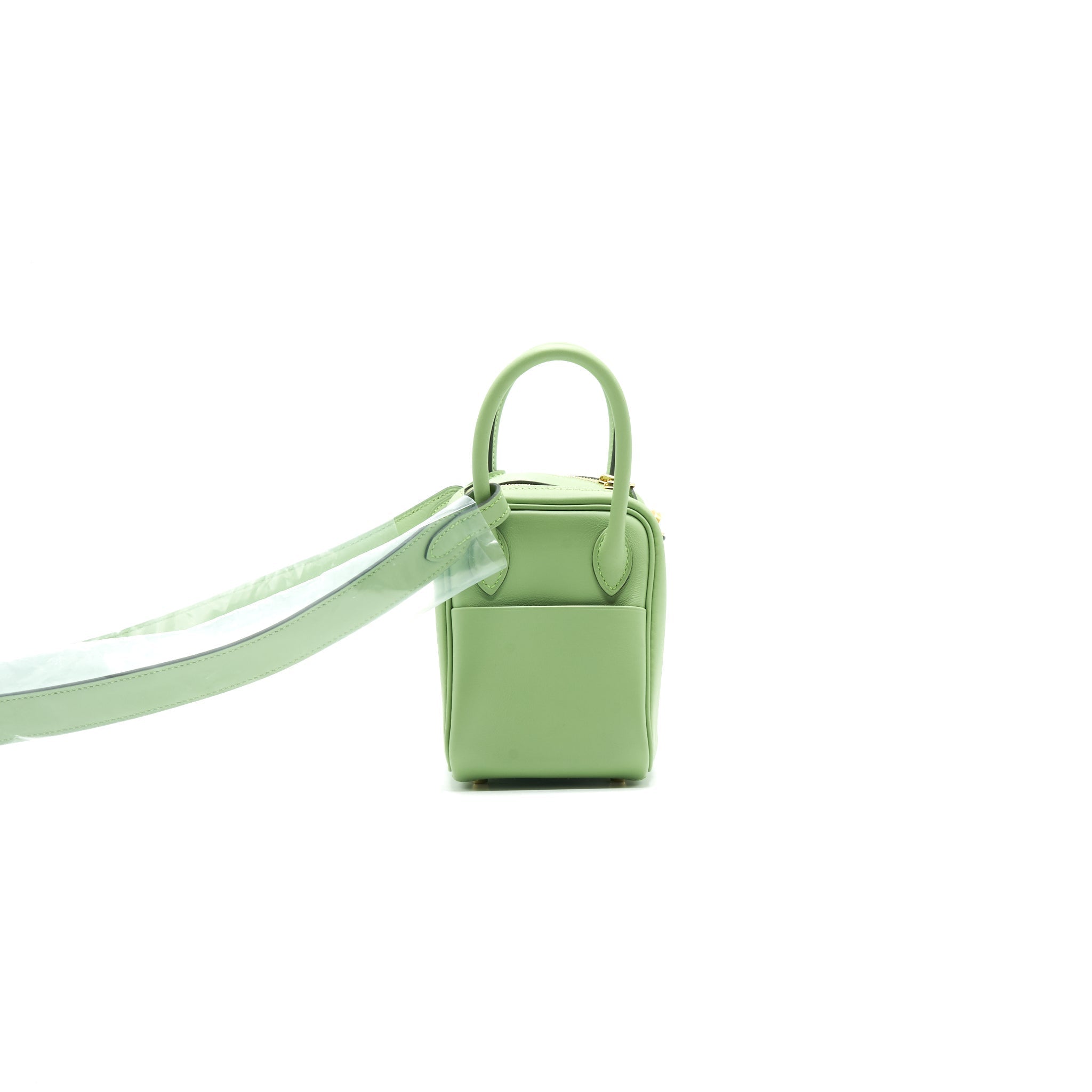 HERMES MINI LINDY 3I VERT CRIQUET GHW