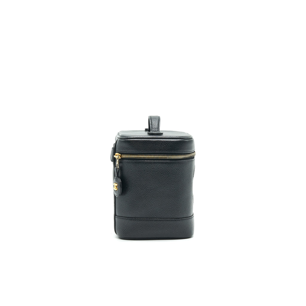CHANEL VINTAGE VANITY CASE CAVIAR BLACK GHW