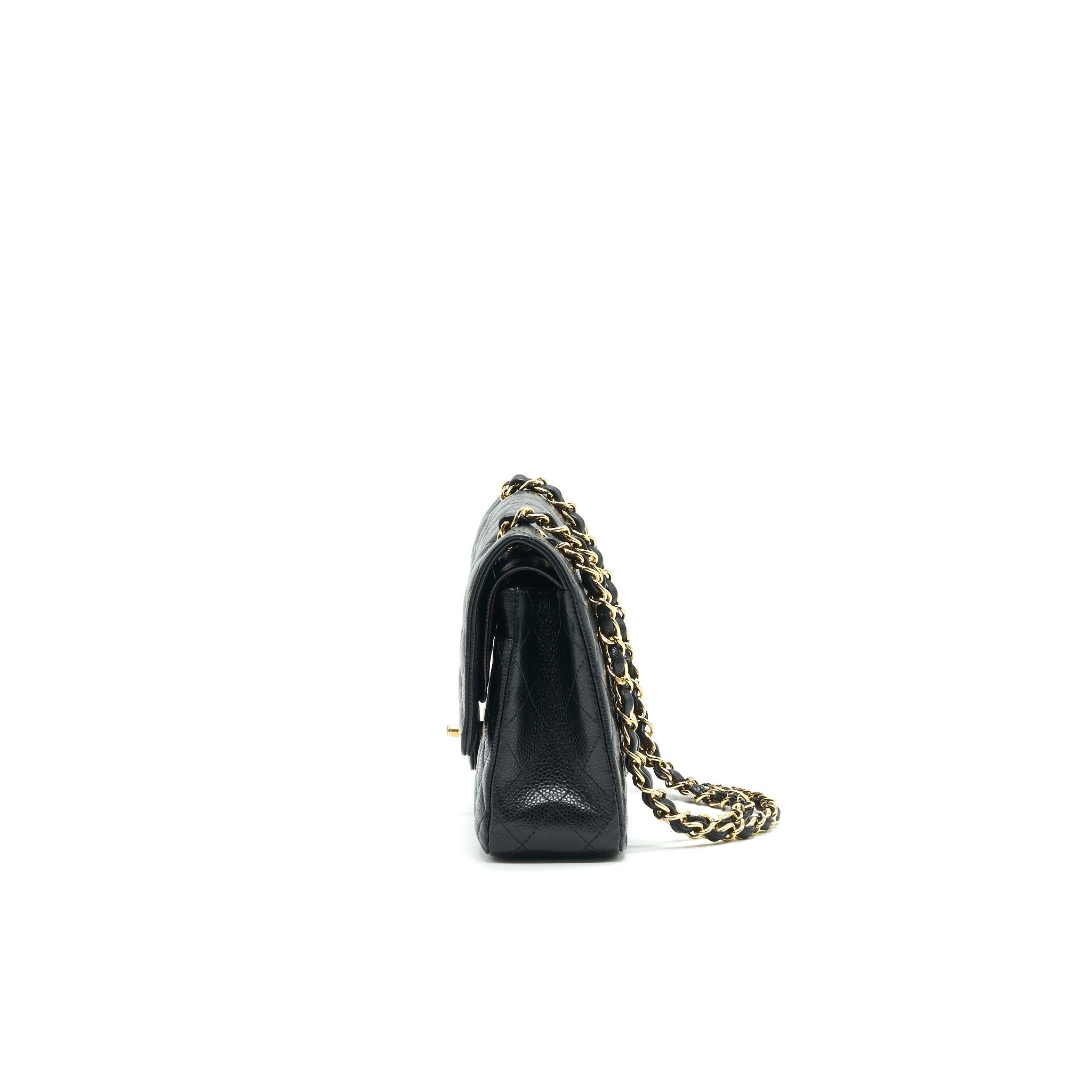 CHANEL MEDIUM CLASSIC DOUBLE FLAP BAG CAVIAR BLACK GHW SERIAL16