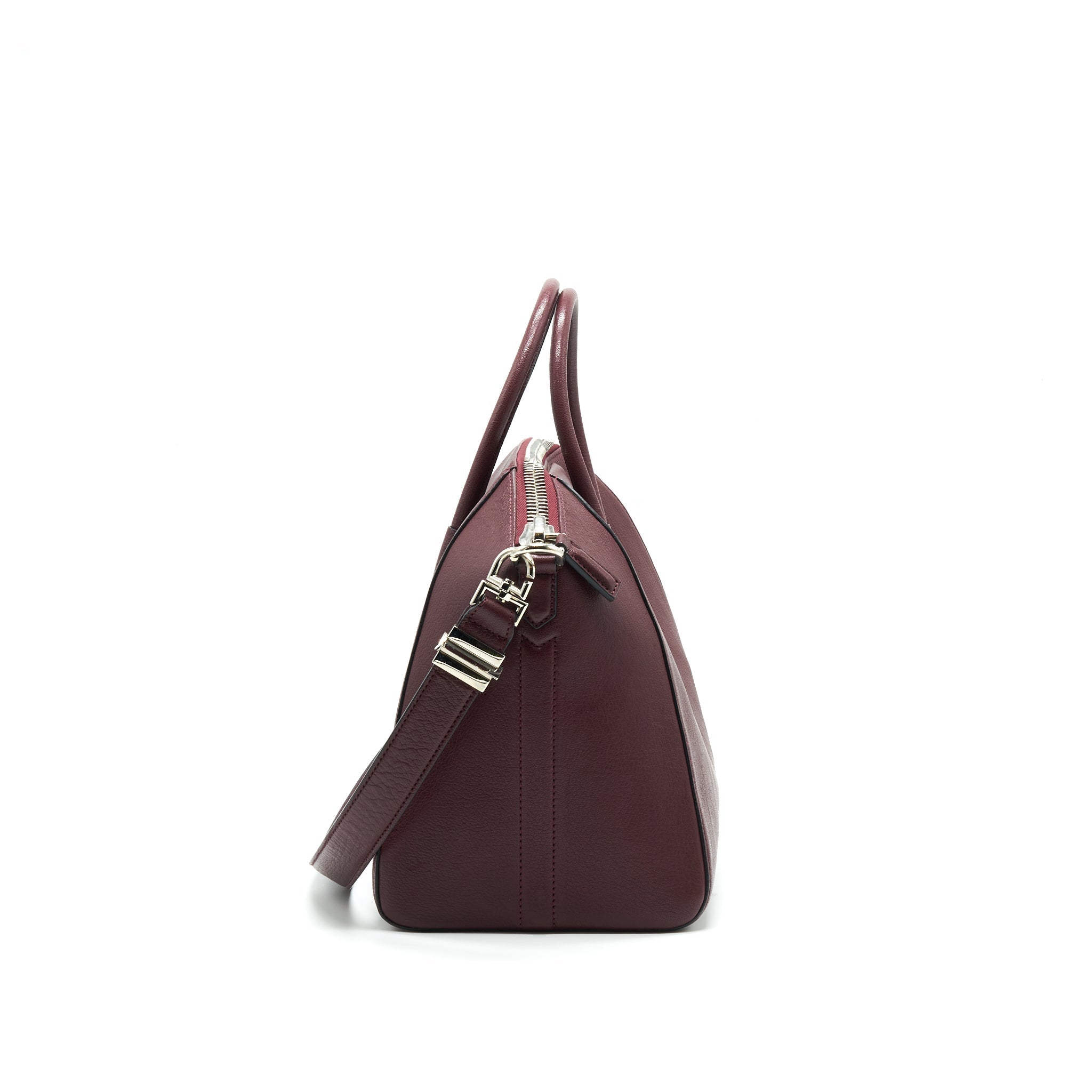 GIVENCHY ANTIGONA MEDIUM BURGUNDY TRAINED LEATHER HANDBAG