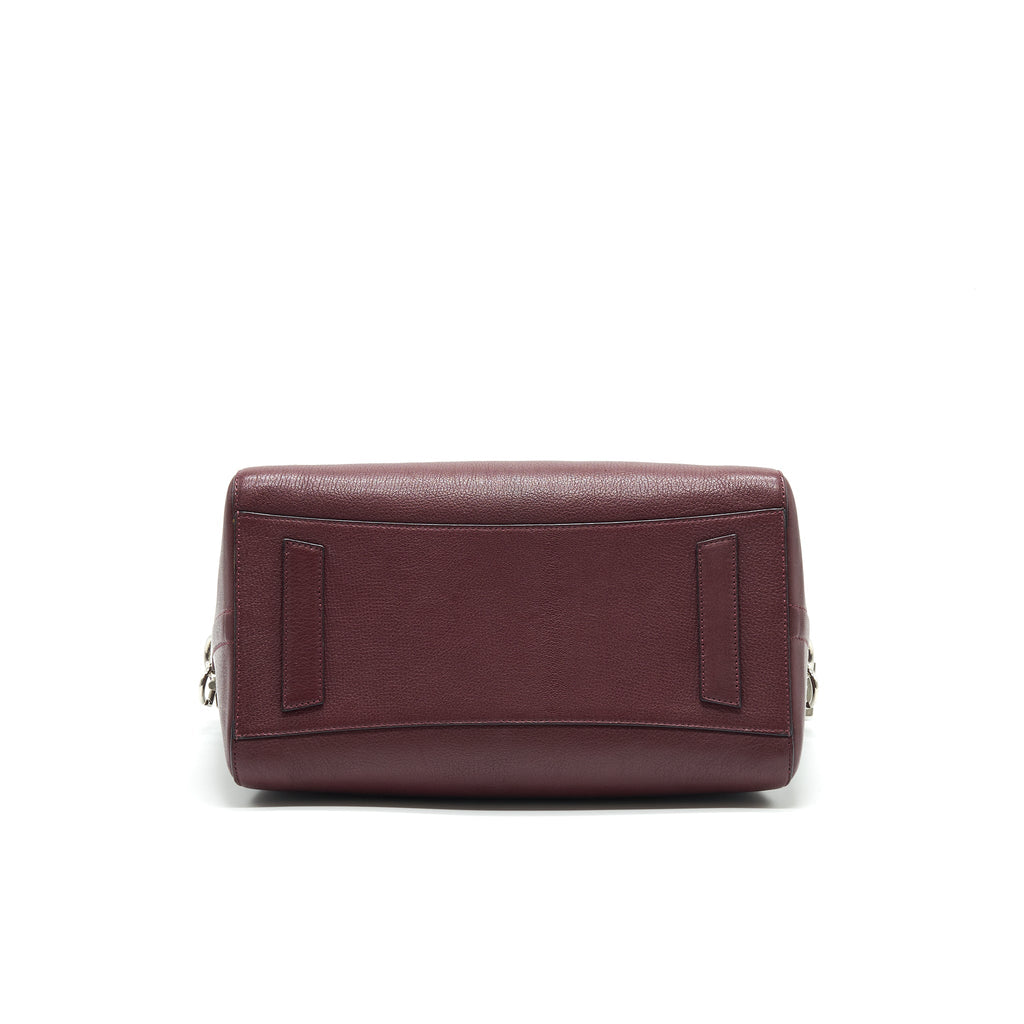 GIVENCHY ANTIGONA MEDIUM BURGUNDY TRAINED LEATHER HANDBAG