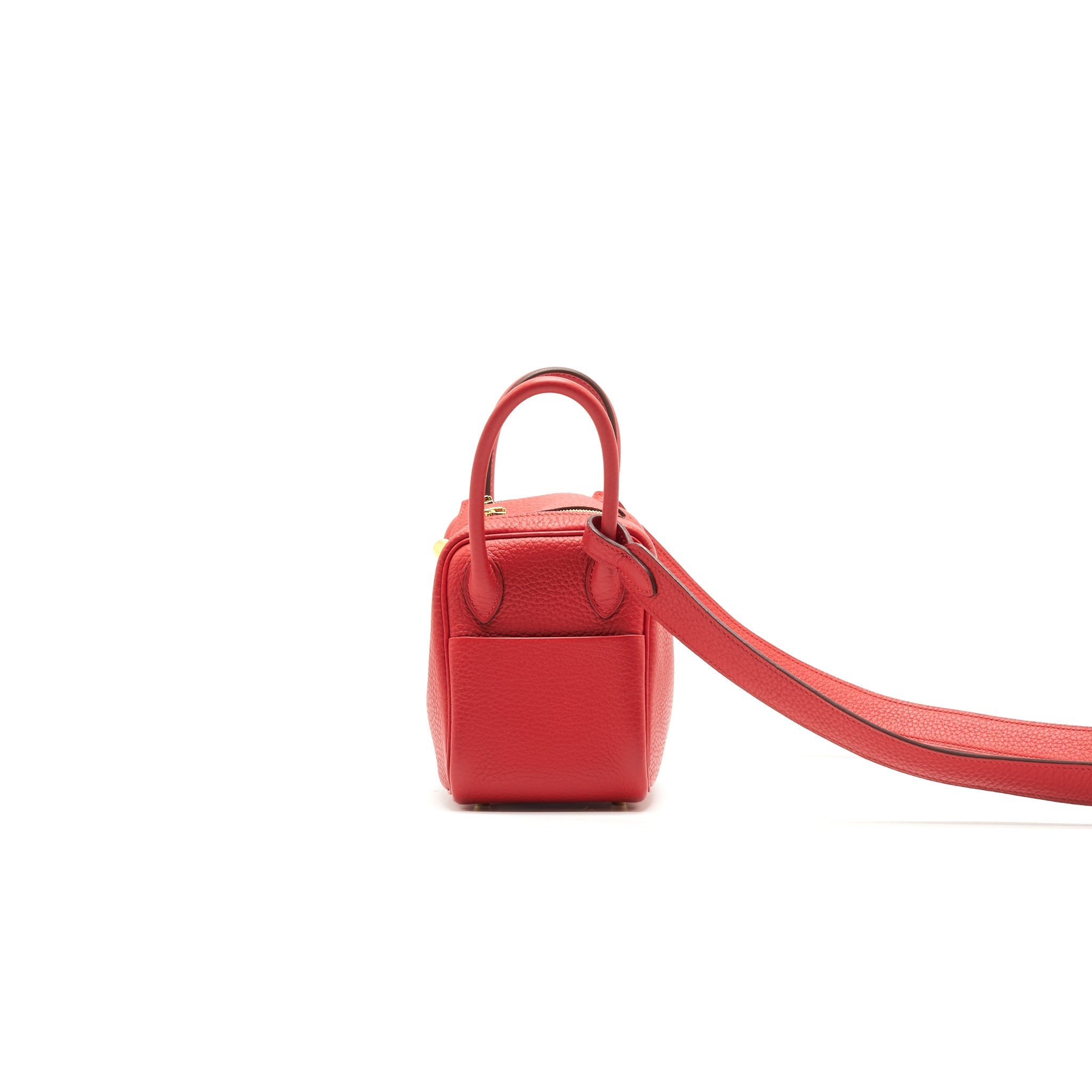 HERMES MINI LINDY ROUGE TOMATE GHW