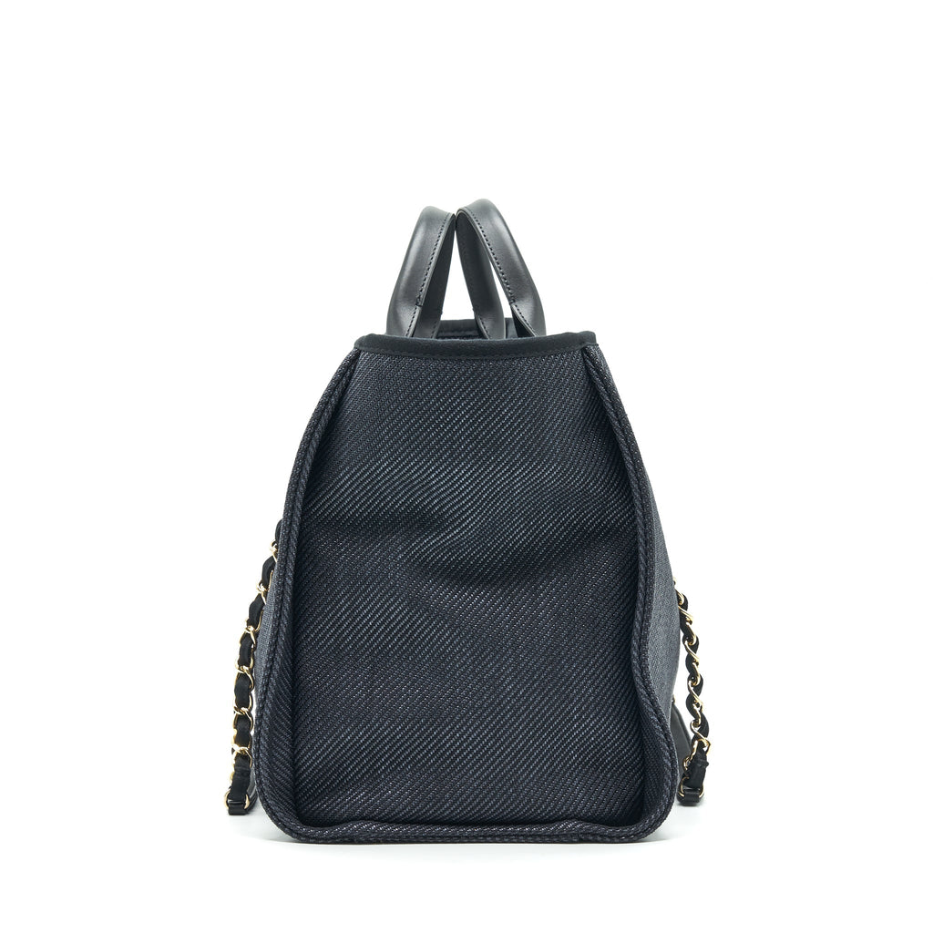 CHANEL MEDIUM DEAUVILLE TOTE IN BLACK GHW