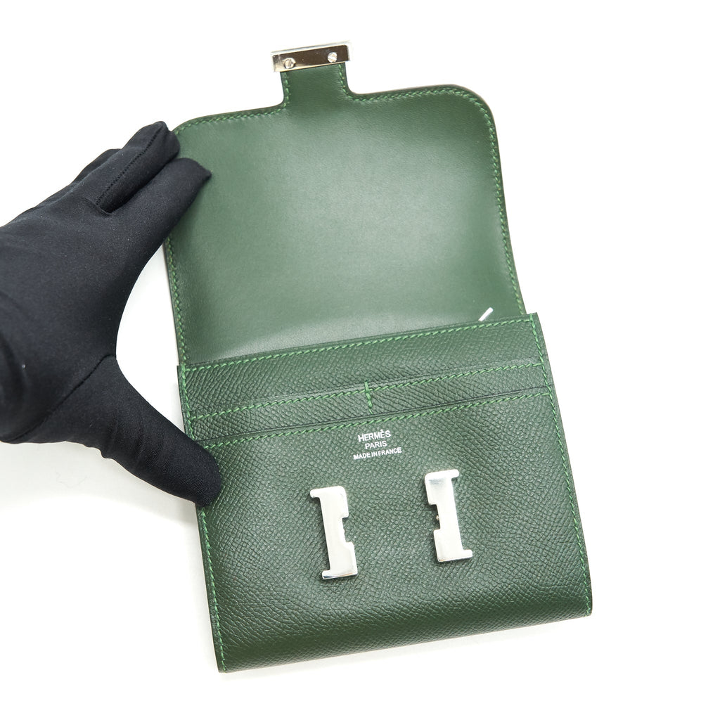 HERMES CONSTANCE WALLET DARK GREEN