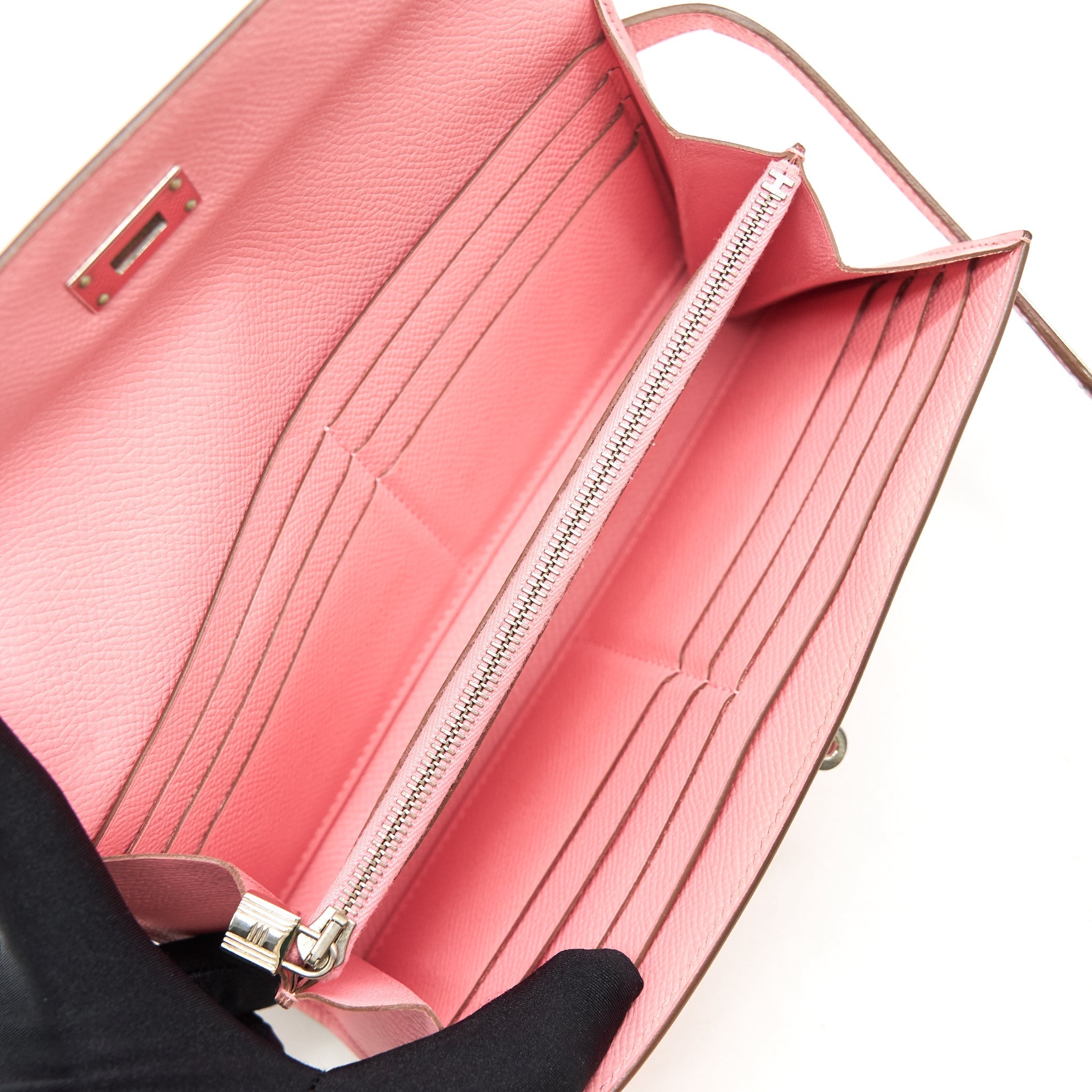 HERMES KELLY LONG WALLET PINK