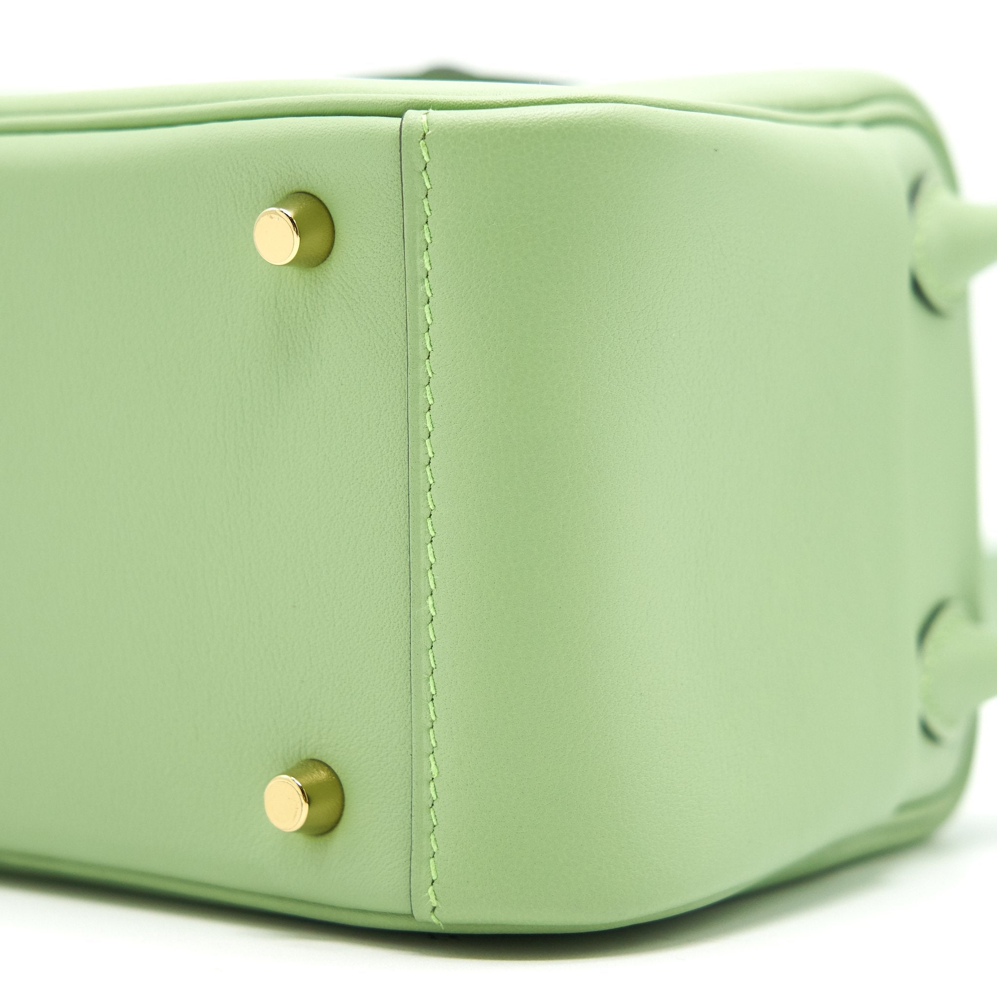 HERMES MINI LINDY VERT CRIQUET GHW SWIFT LEATHER