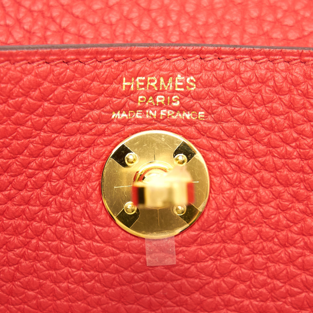 HERMES MINI LINDY ROUGE TOMATE GHW
