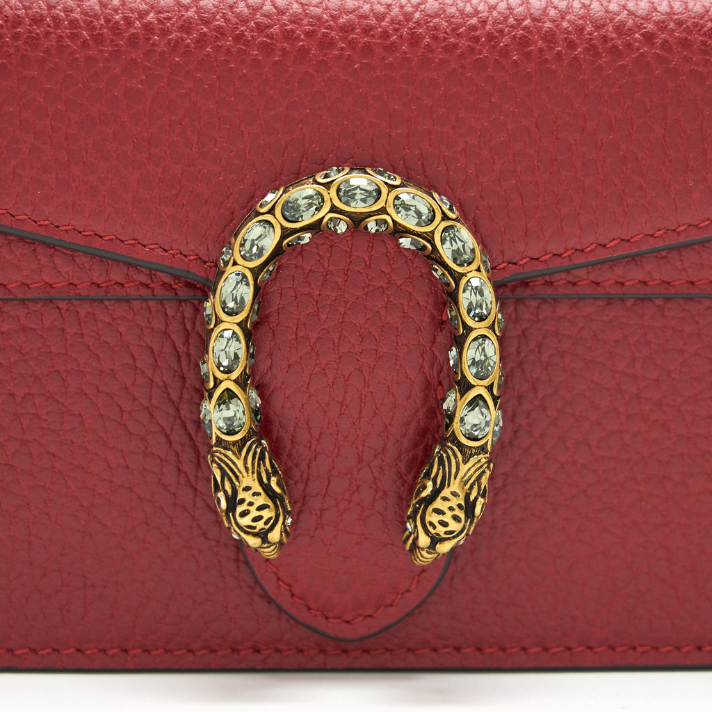GUCCI DIONYSUS LEATHER SUPER MINI BAG RED