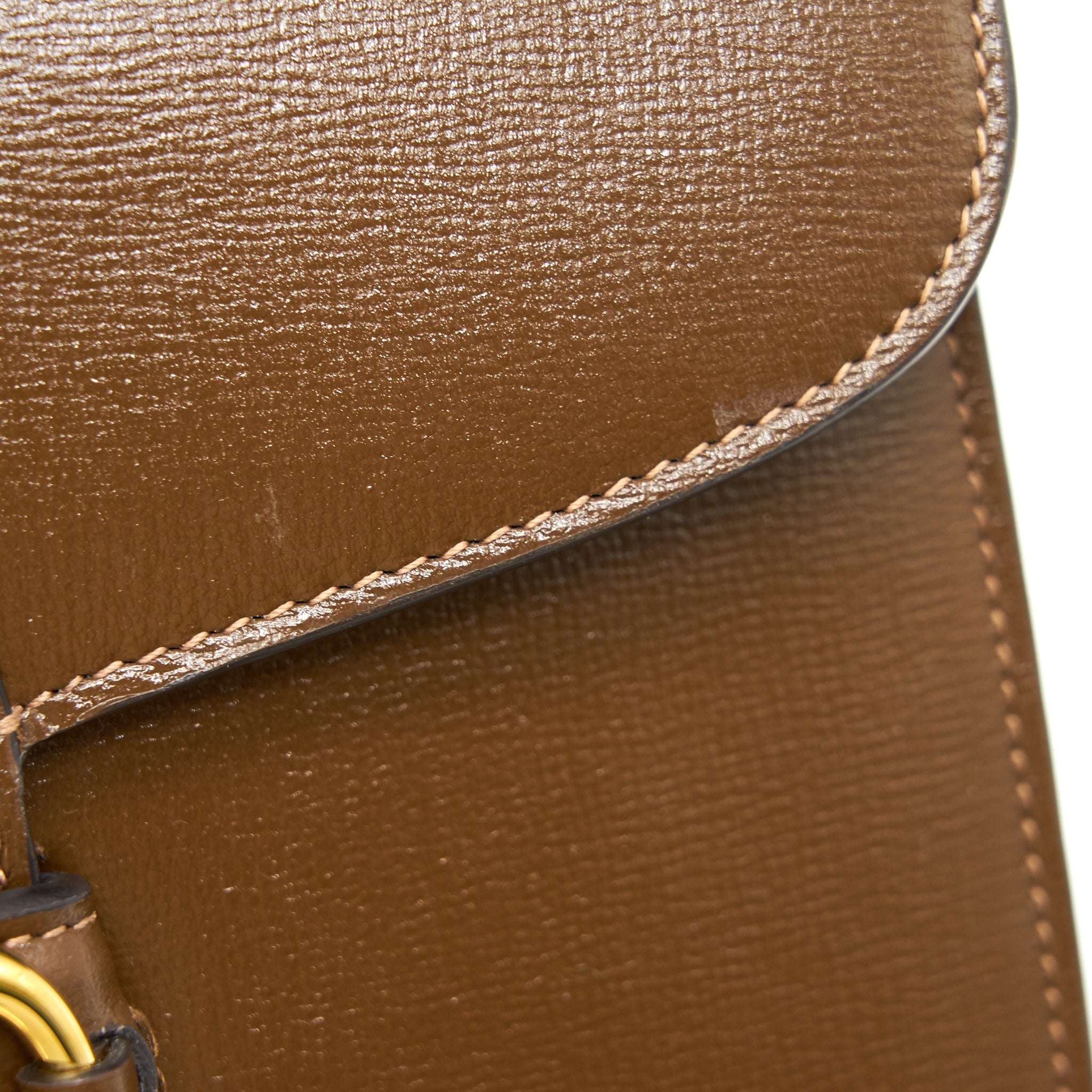 GUCCI 1955 HORSEBIT LEATHER SHOULDER BAG BROWN