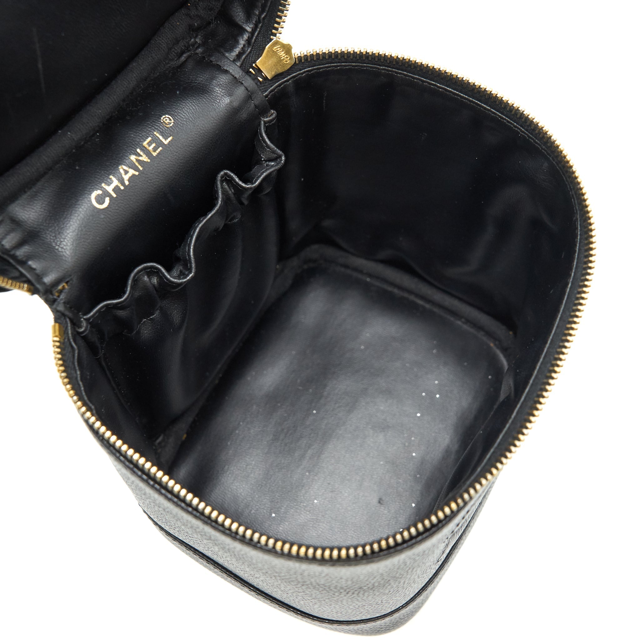 CHANEL VINTAGE VANITY CASE CAVIAR BLACK GHW
