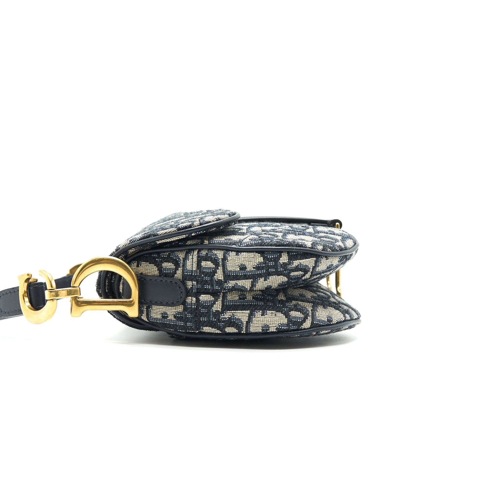 DIOR MINI SADDLE BAG BLUE OBLIQUE JACQUARD