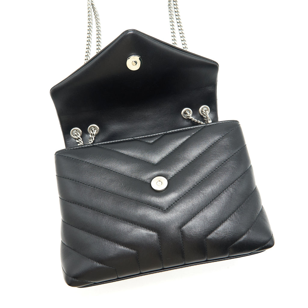 SAINT LAURENT SMALL LOULOU BAG BLACK SHW