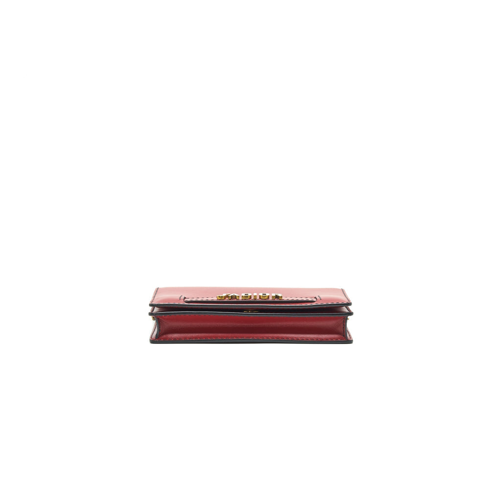 DIOR J'ADIOR WALLET ON CHAIN DARK RED GHW