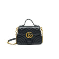 GUCCI GG MARMONT MINI TOP HANDLE BAG BLACK