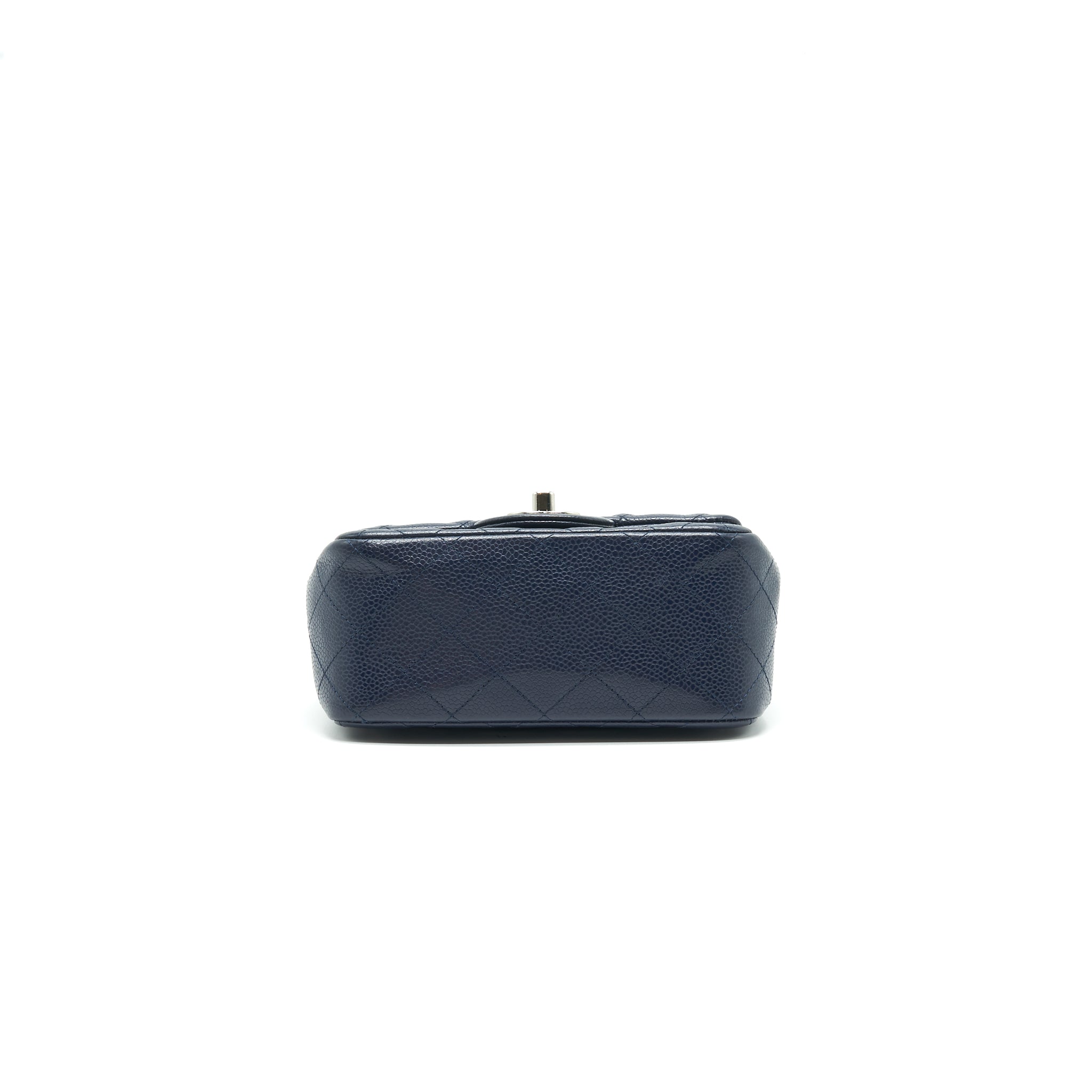 CHANEL MINI SQUARE CAVIAR NAVY SHW SERIAL 18