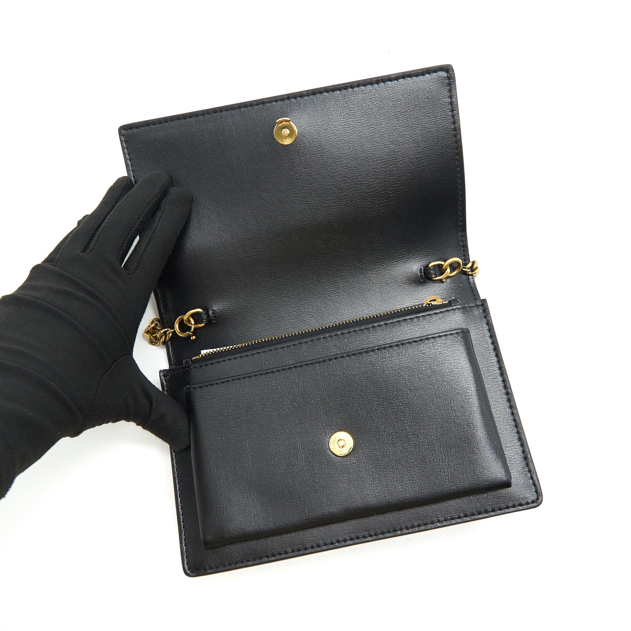 SAINT LAURRNT SUNSET CHAIN WALLET BLACK GHW