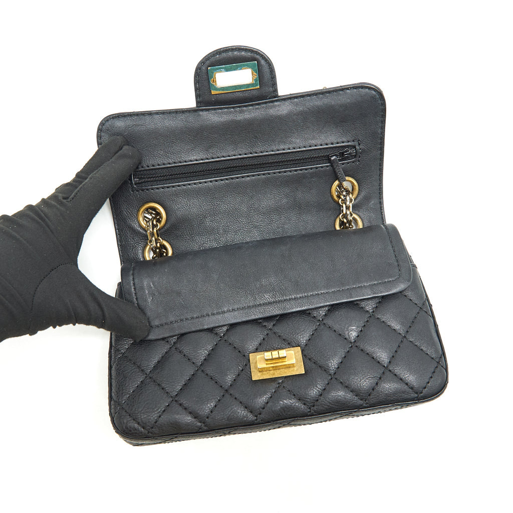 CHANEL SMALL 2.55 HANDBAG BLACK GHW SERIAL 23