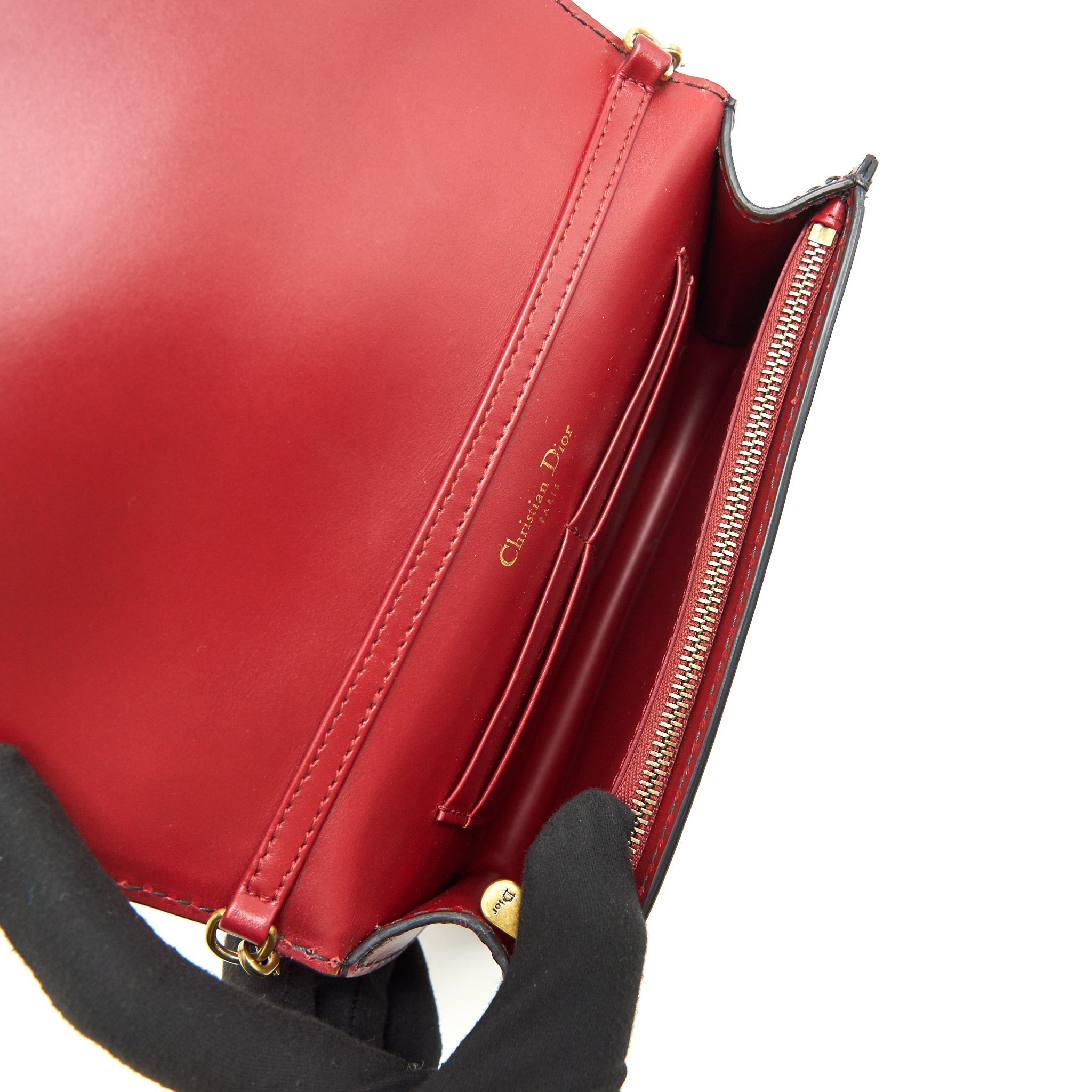 DIOR J'ADIOR WALLET ON CHAIN DARK RED GHW