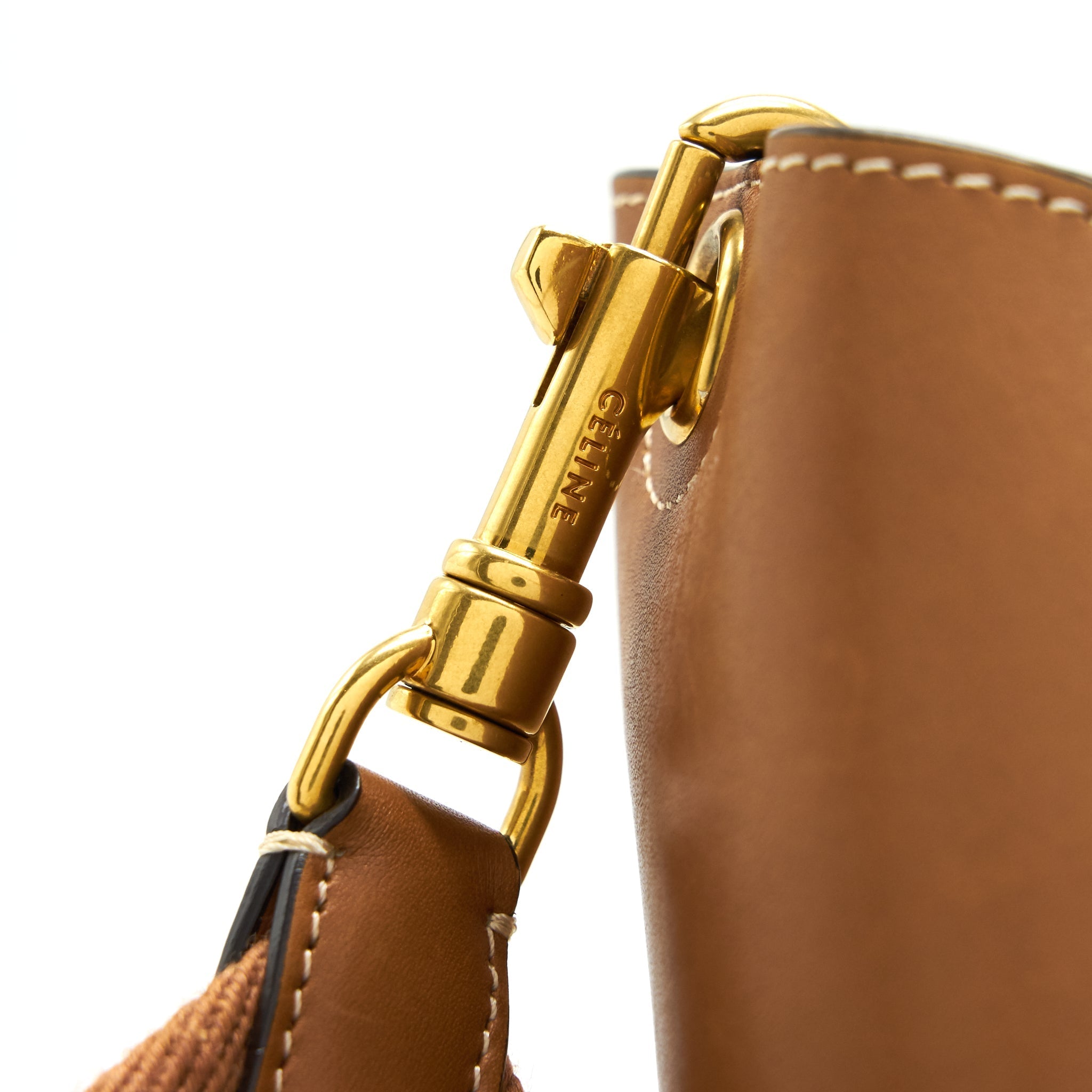 CELINE SANGLE BUCKET BAG BROWN GHW