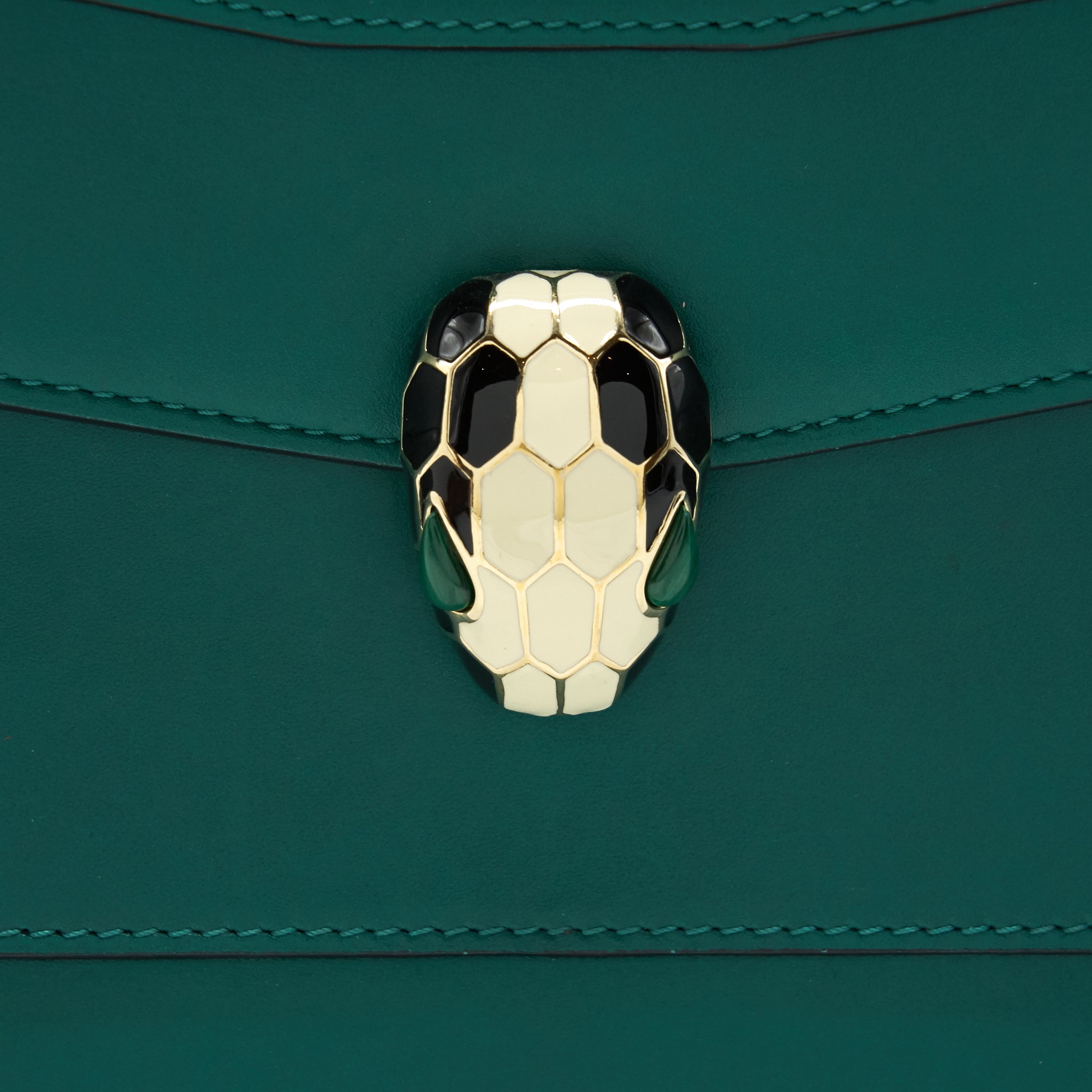 BVLGARI SERPENTI FLAP SHOULDER BAG GREEN