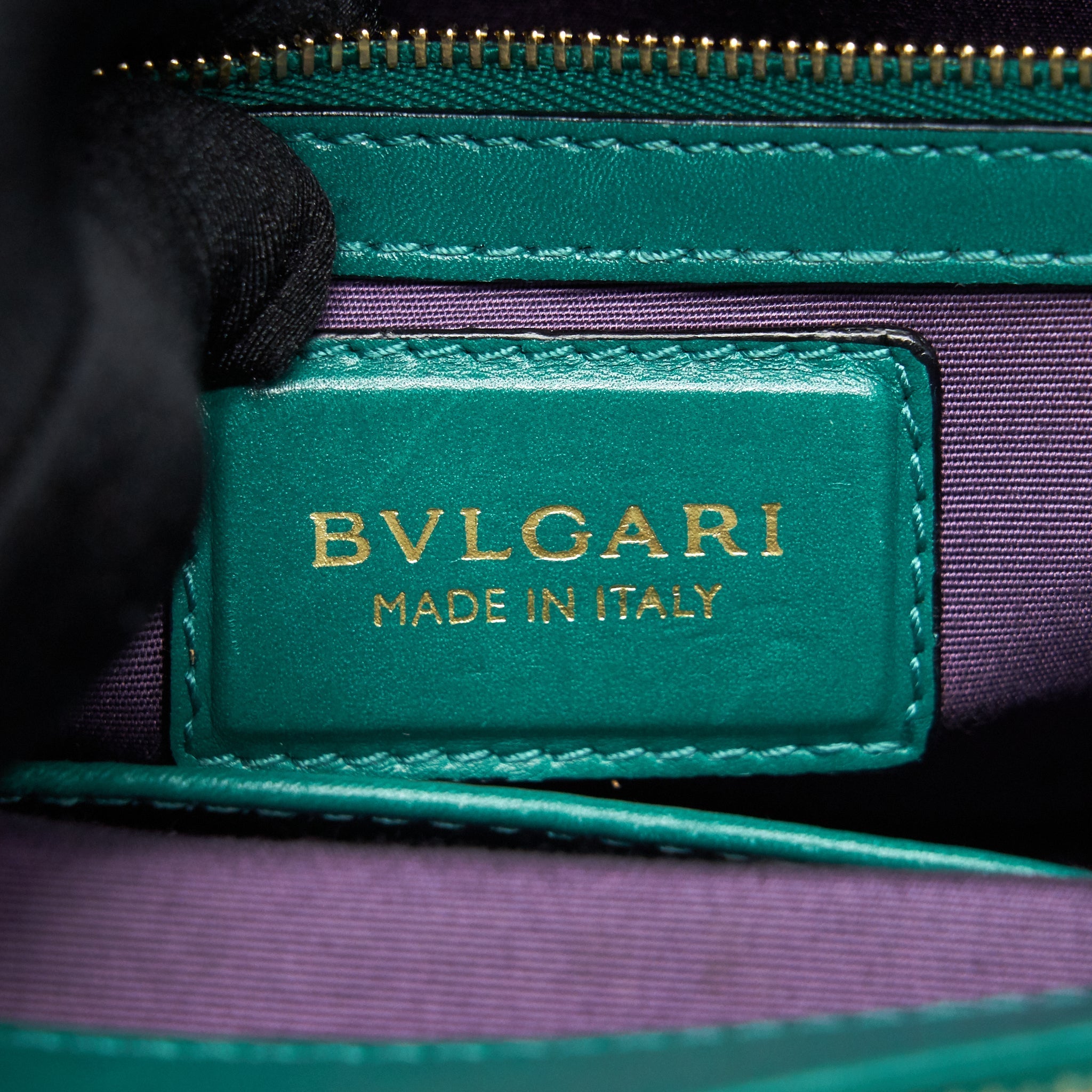 BVLGARI SERPENTI FLAP SHOULDER BAG GREEN