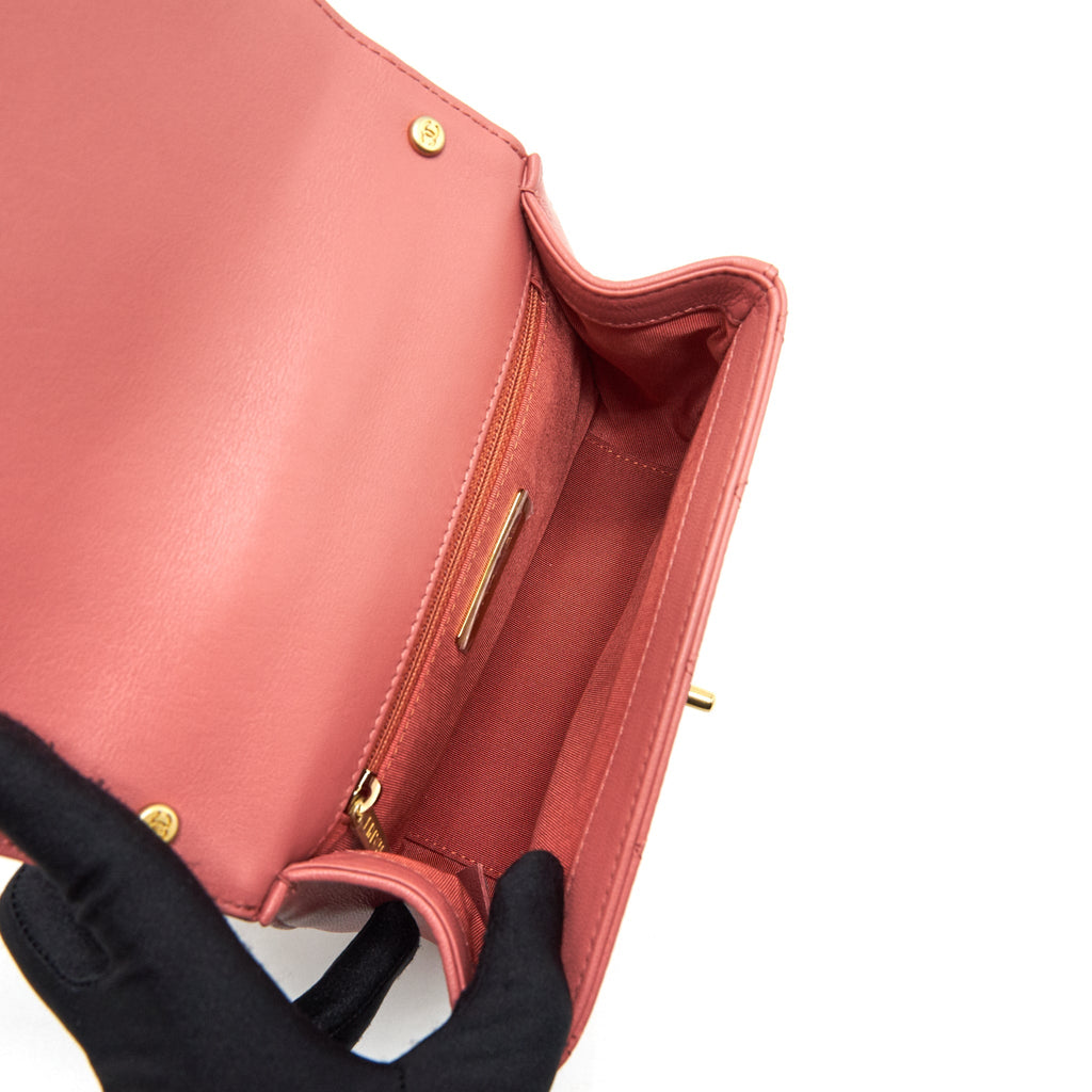 CHANEL TOP HANDLE METIS BAG LAMBSKIN PINK BRUSHED GHW
