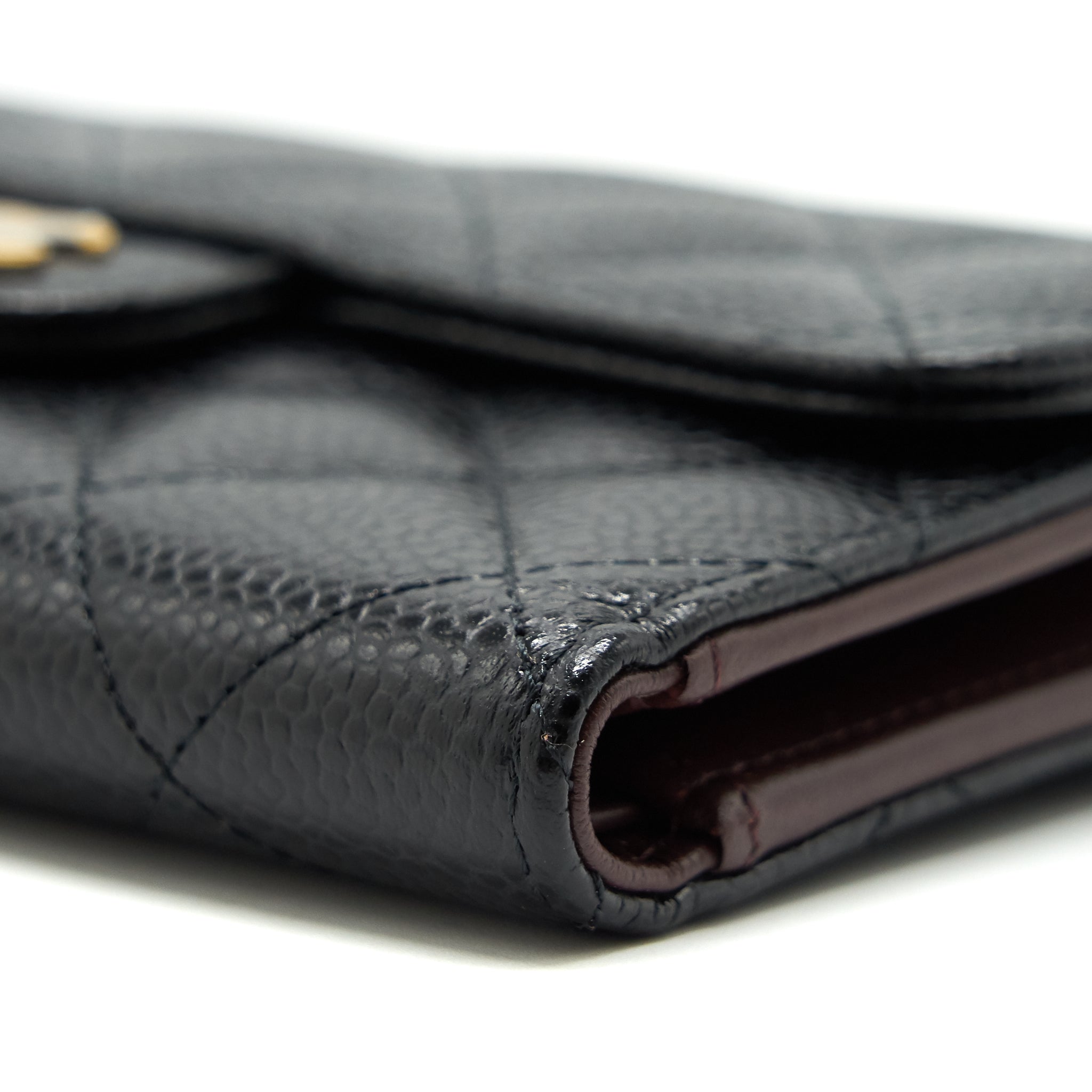 CHANEL CLASSIC FLAP WALLET CAVIAR BLACK GHW