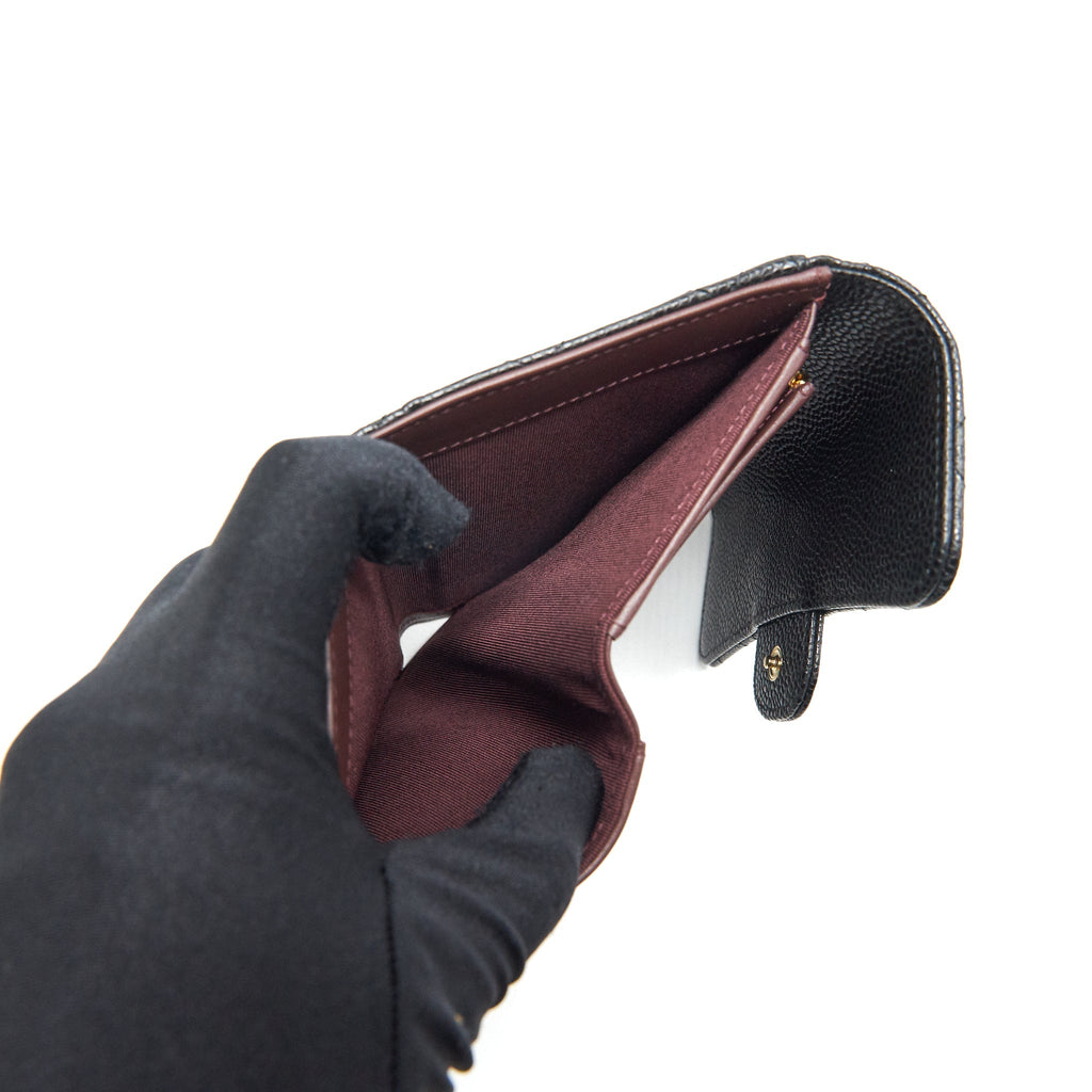 CHANEL CLASSIC FLAP WALLET CAVIAR BLACK GHW