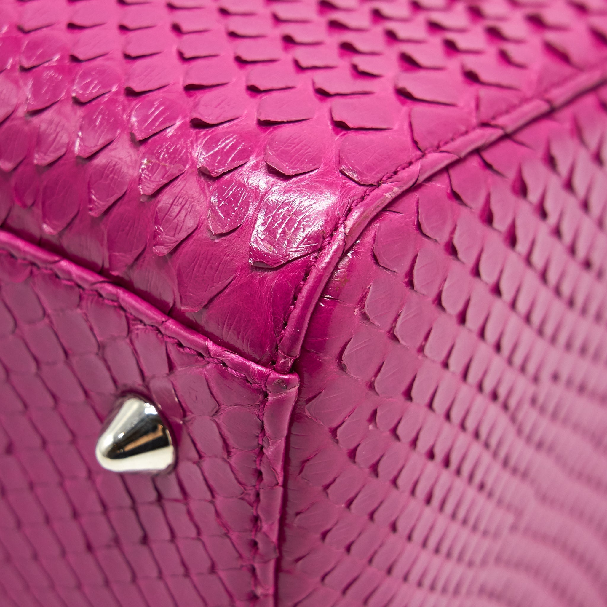 DIOR MEDIUM LADY DIOR BAG PYTHON DARK PINK SHW