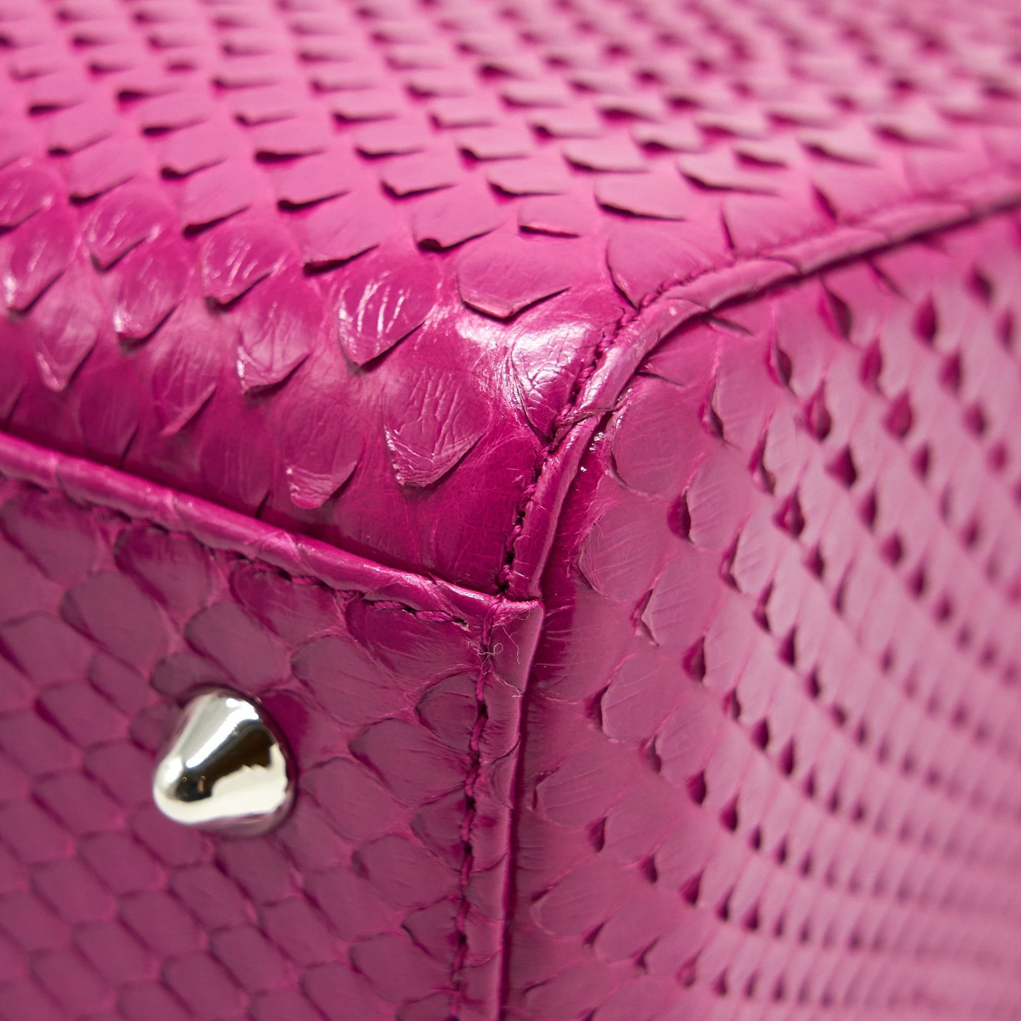 DIOR MEDIUM LADY DIOR BAG PYTHON DARK PINK SHW