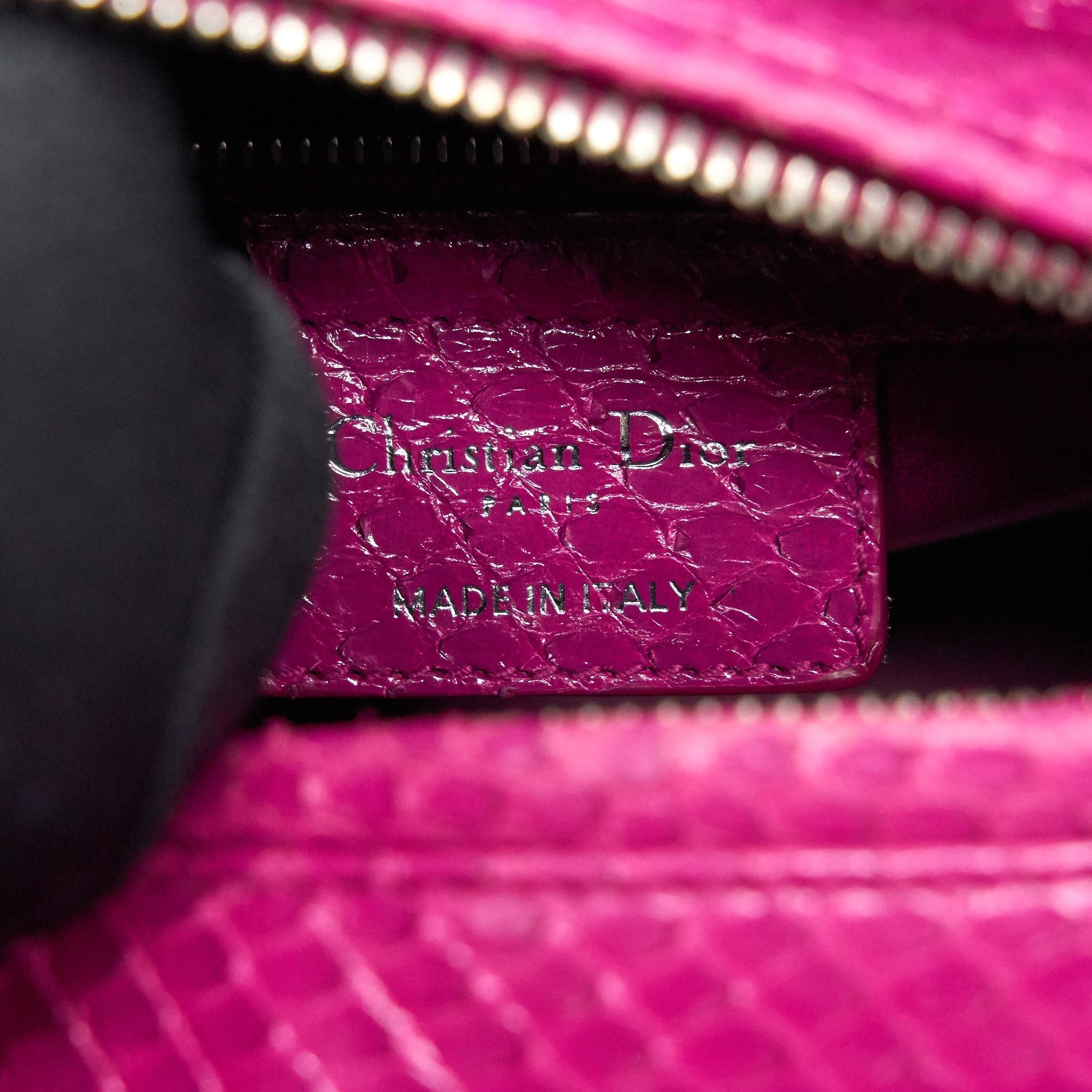 DIOR MEDIUM LADY DIOR BAG PYTHON DARK PINK SHW