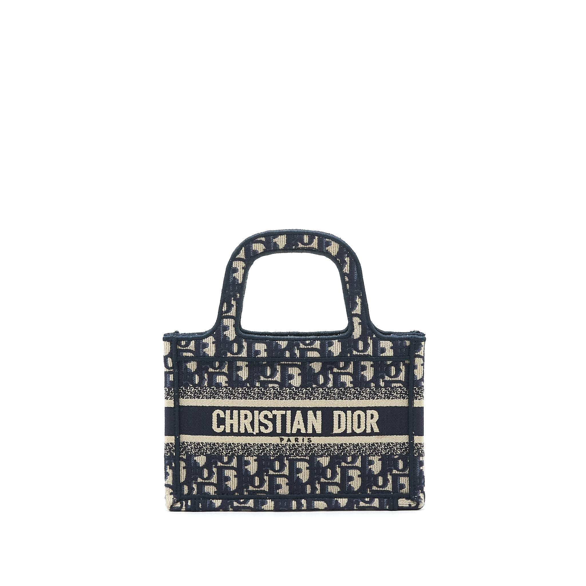 DIOR MINI BOOK TOTE BAG IN BLUE OBLIQUE