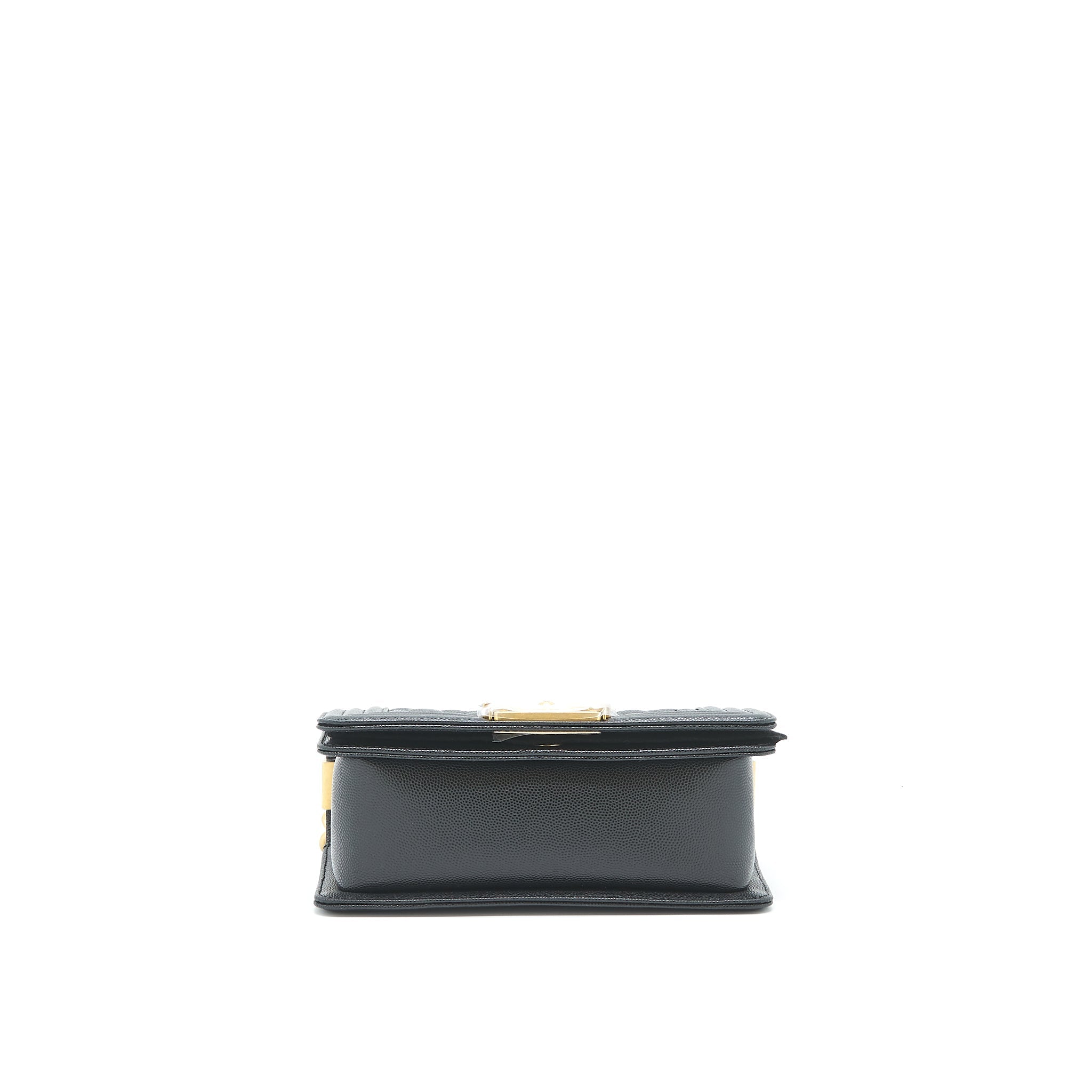 CHANEL SMALL BOY BAG CAVIAR BLACK GHW (MICROCHIP)