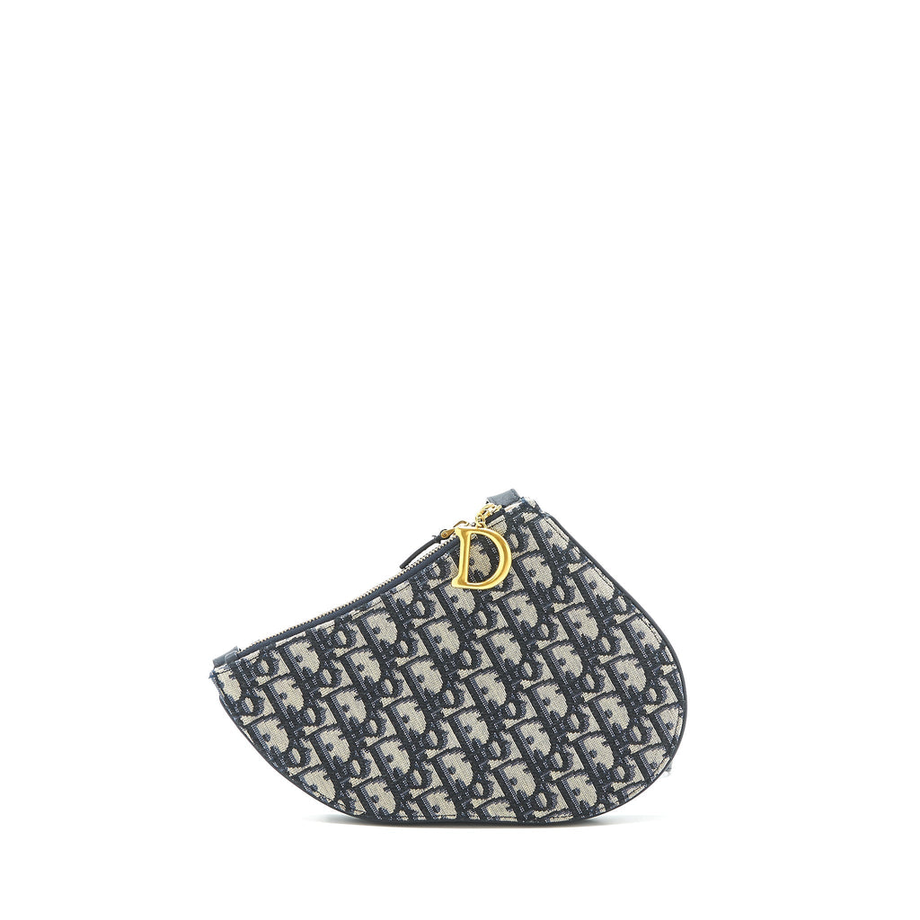DIOR SADDLE TRIO CROSSBODY POUCH BLUE OBLIQUE