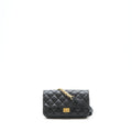 CHANEL 2.55 REISSUE MINI WAIST BELT BAG BLACK GHW