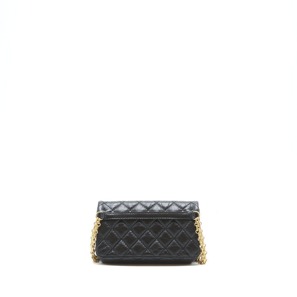 CHANEL 2.55 REISSUE MINI WAIST BELT BAG BLACK GHW