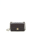CHANEL MINI RECTANGULAR FLAP BAG LAMBSKIN 16B DARK PURPLE LGHW