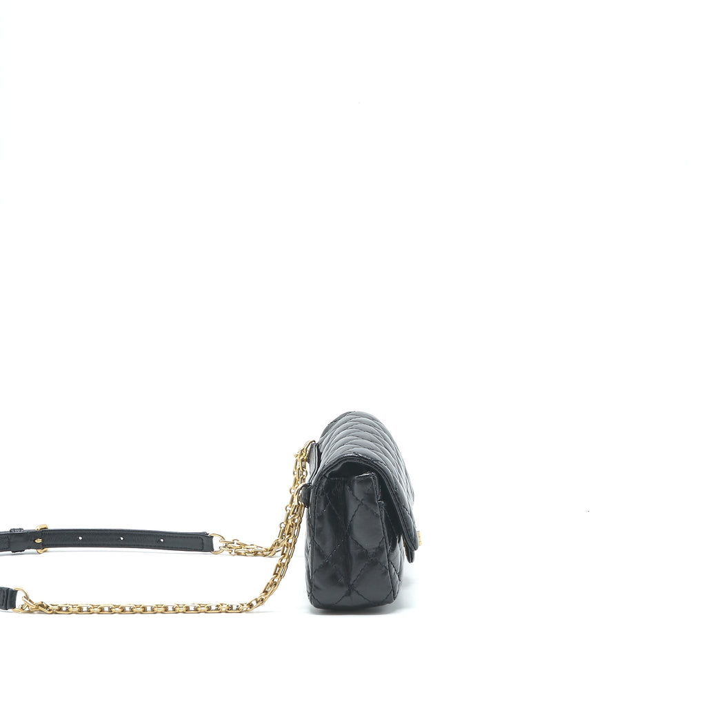 CHANEL 2.55 REISSUE MINI WAIST BELT BAG BLACK GHW