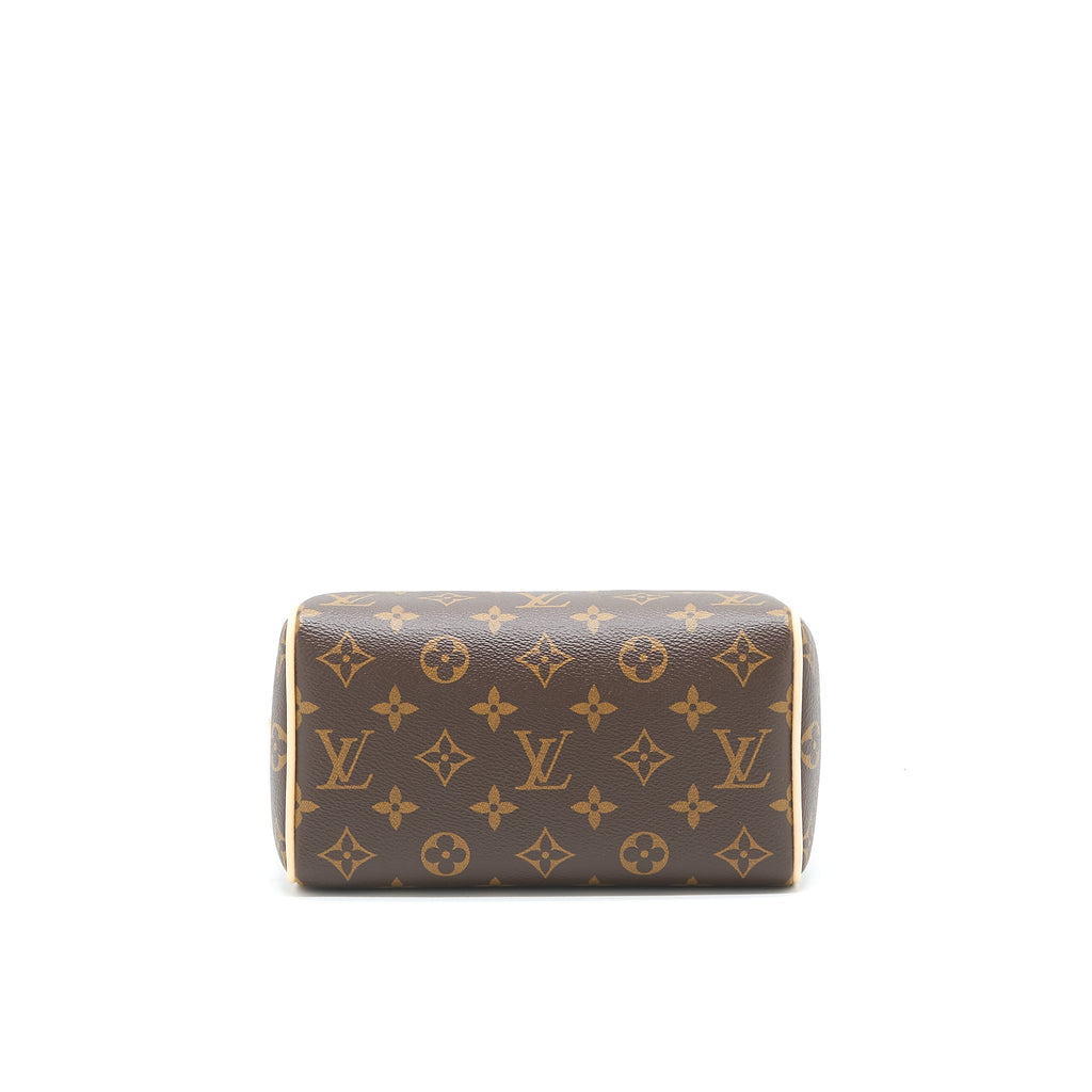 LOUIS VUITTON SPEEDY BANDOULIERE 20 MONOGRAM CANVAS BLACK STRAP