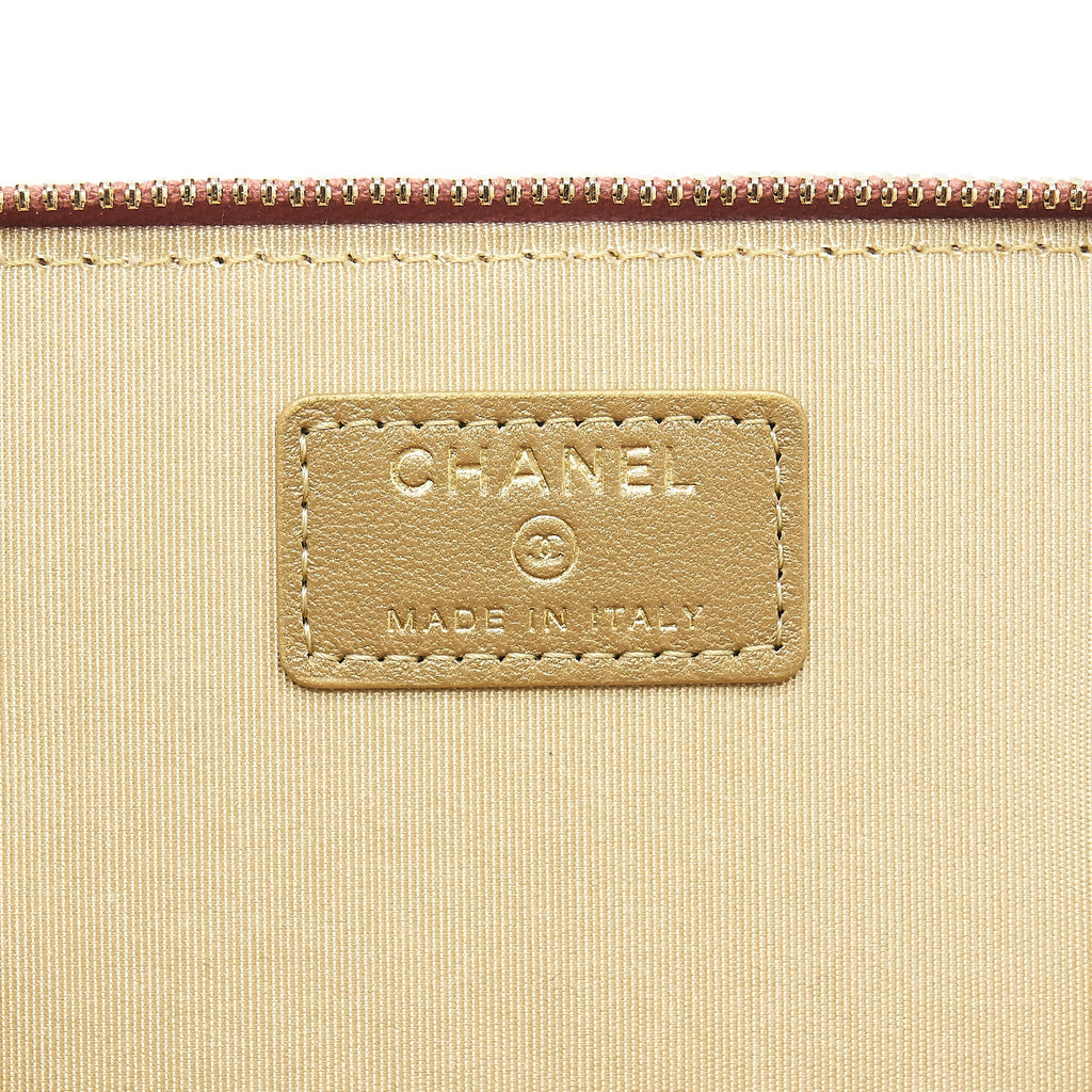 CHANEL 21B PEARL CRUSH LONG VANITY WITH CHAIN DARK PINK GHW