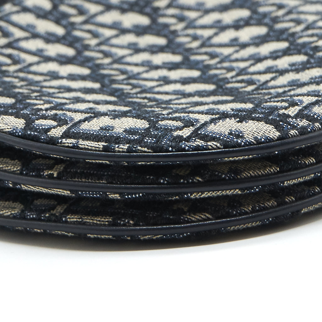DIOR SADDLE TRIO CROSSBODY POUCH BLUE OBLIQUE