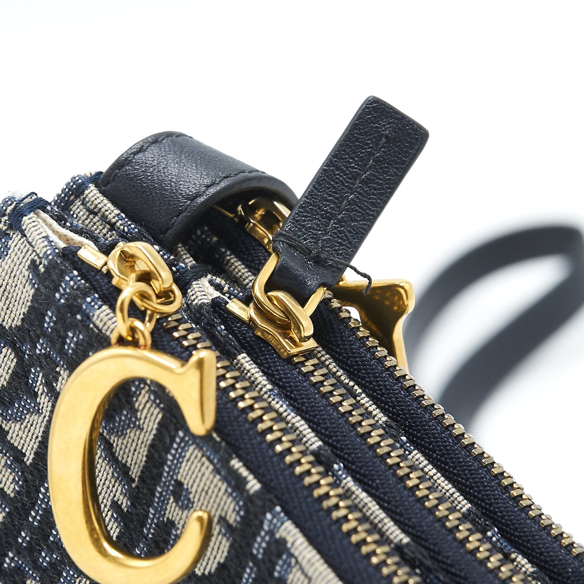 DIOR SADDLE TRIO CROSSBODY POUCH BLUE OBLIQUE