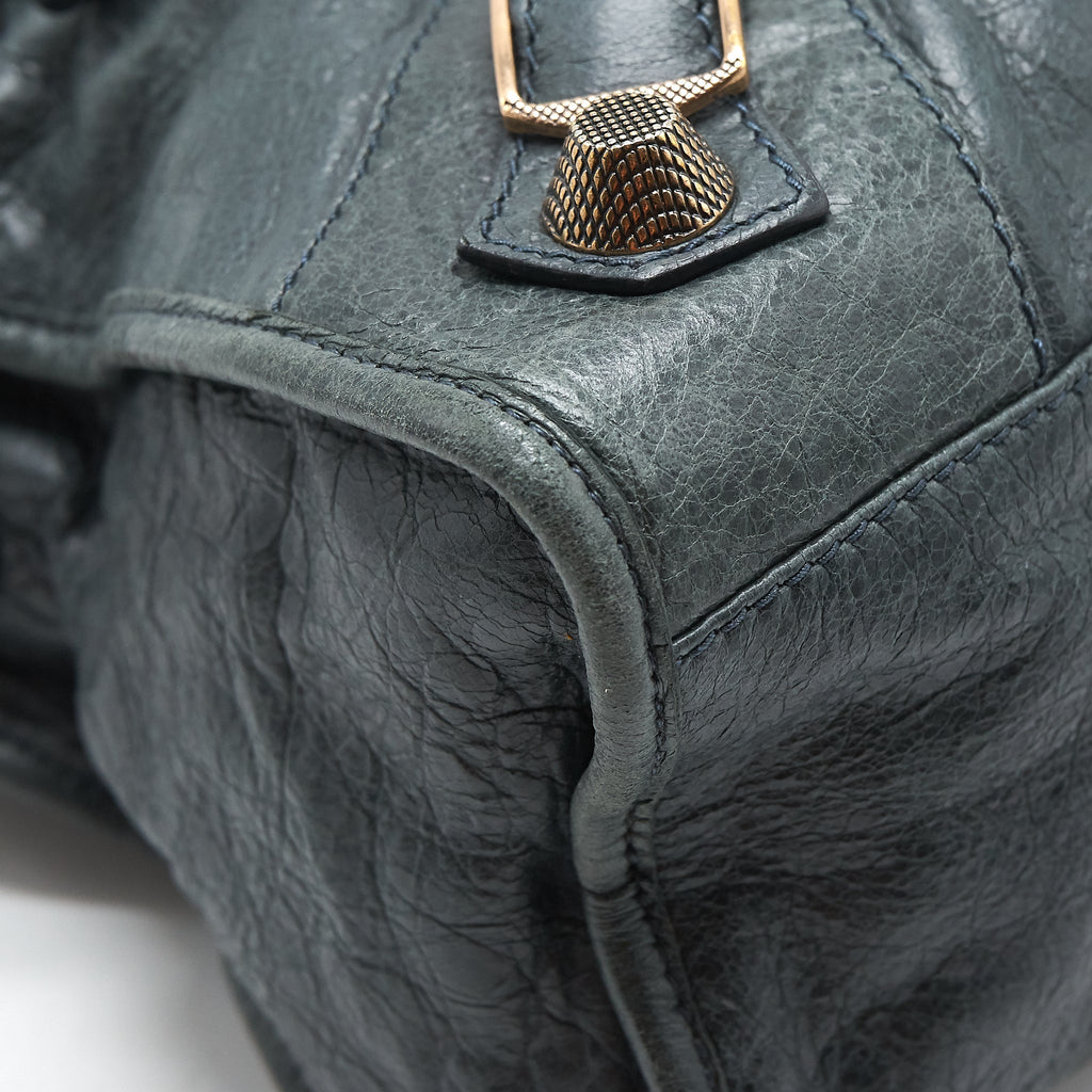 BALENCIAGA TOTE BAG DARK GREY WITH GIANT STUD HARDWARE