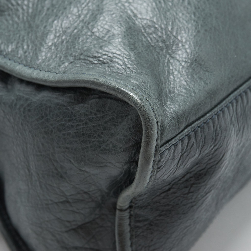 BALENCIAGA TOTE BAG DARK GREY WITH GIANT STUD HARDWARE