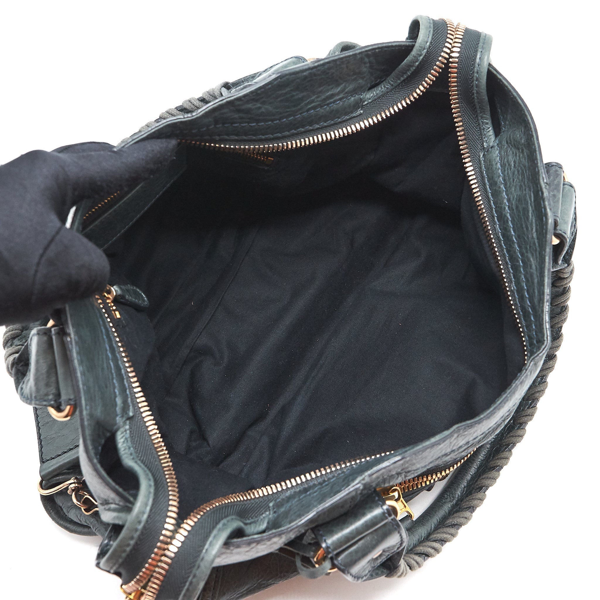 BALENCIAGA TOTE BAG DARK GREY WITH GIANT STUD HARDWARE