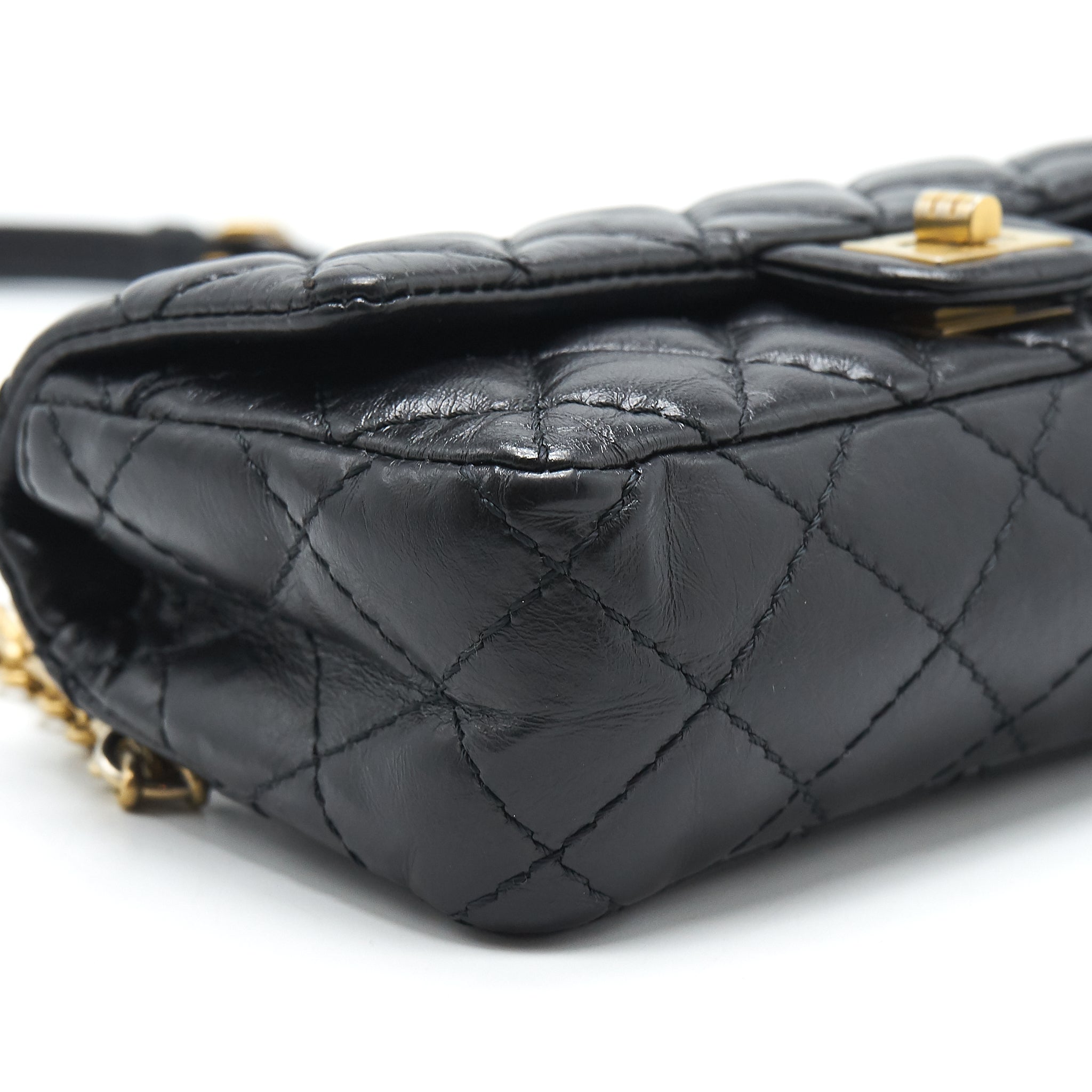 CHANEL 2.55 REISSUE MINI WAIST BELT BAG BLACK GHW