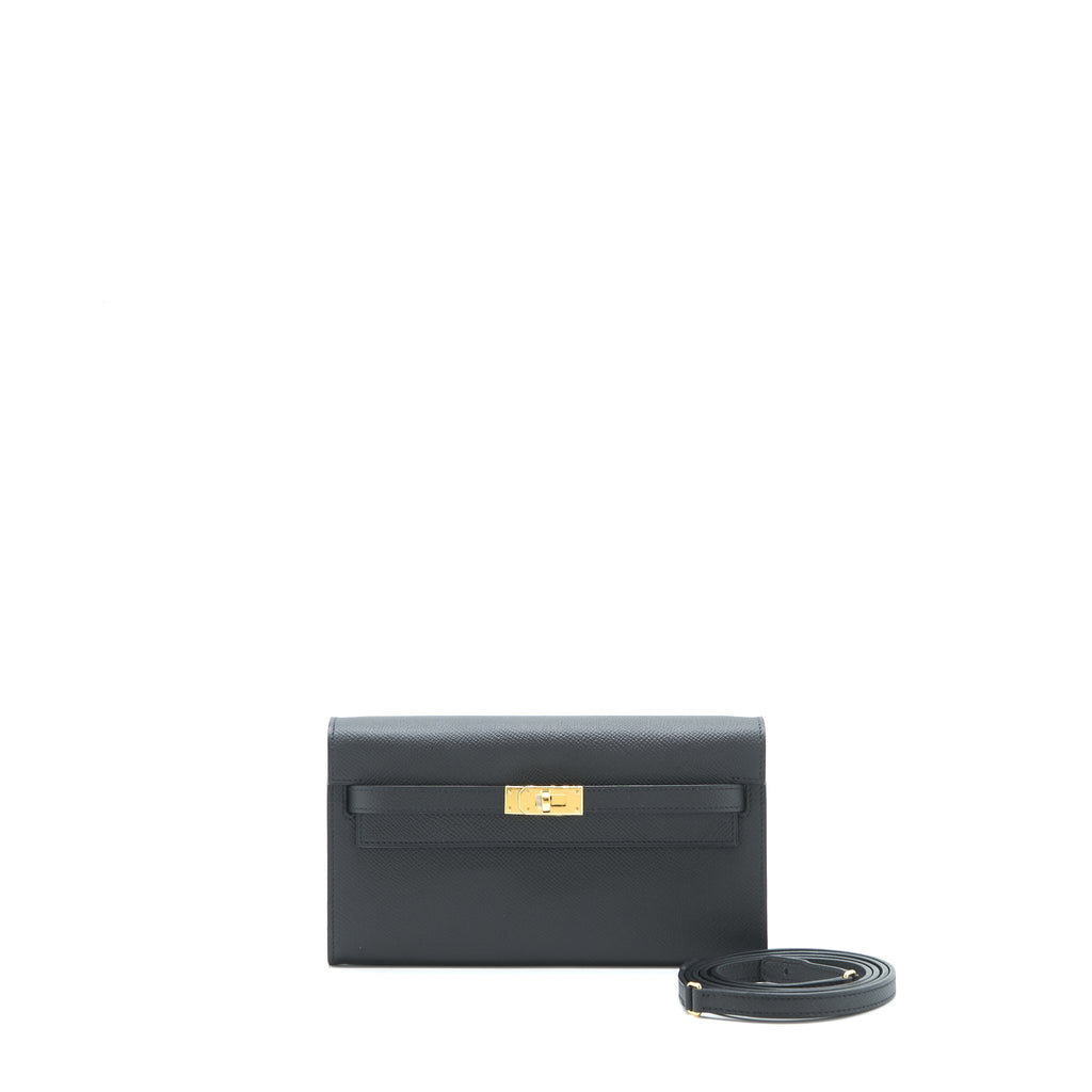 HERMES CLASSIC KELLY TO GO EPSOM LEATHER BLACK GHW