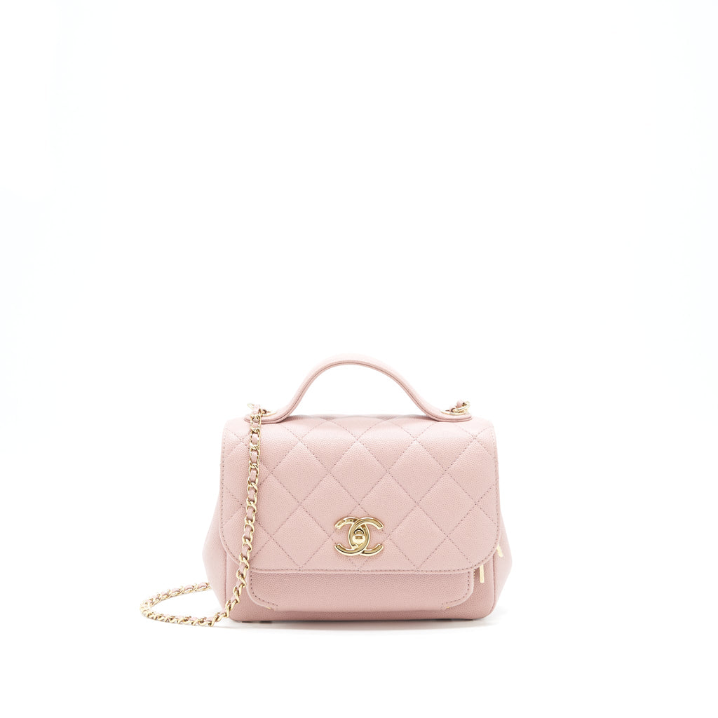 CHANEL SMALL BUSINESS AFFINITY FLAP BAG CAVIAR LIGHT PINK LGHW