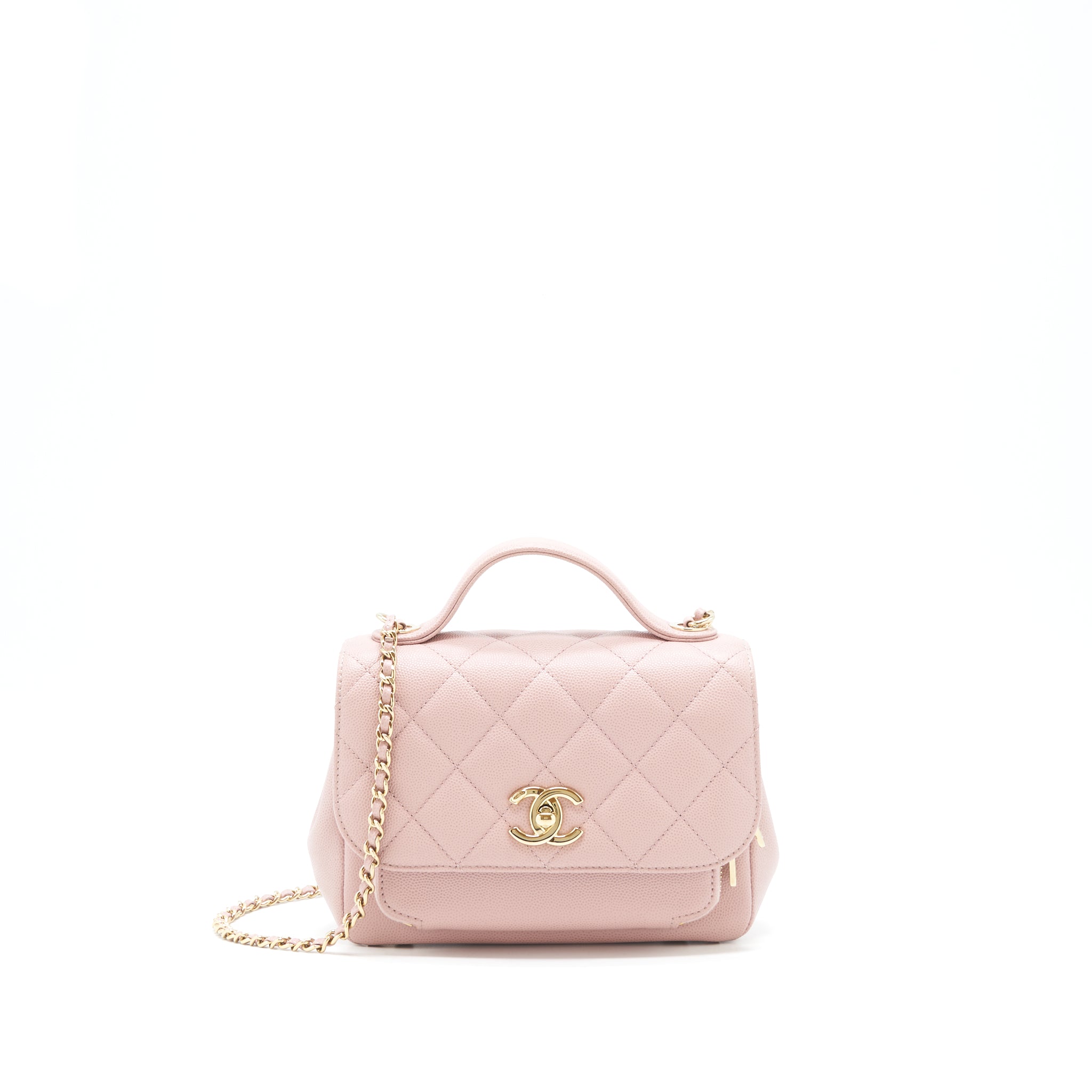 CHANEL SMALL BUSINESS AFFINITY FLAP BAG CAVIAR LIGHT PINK LGHW