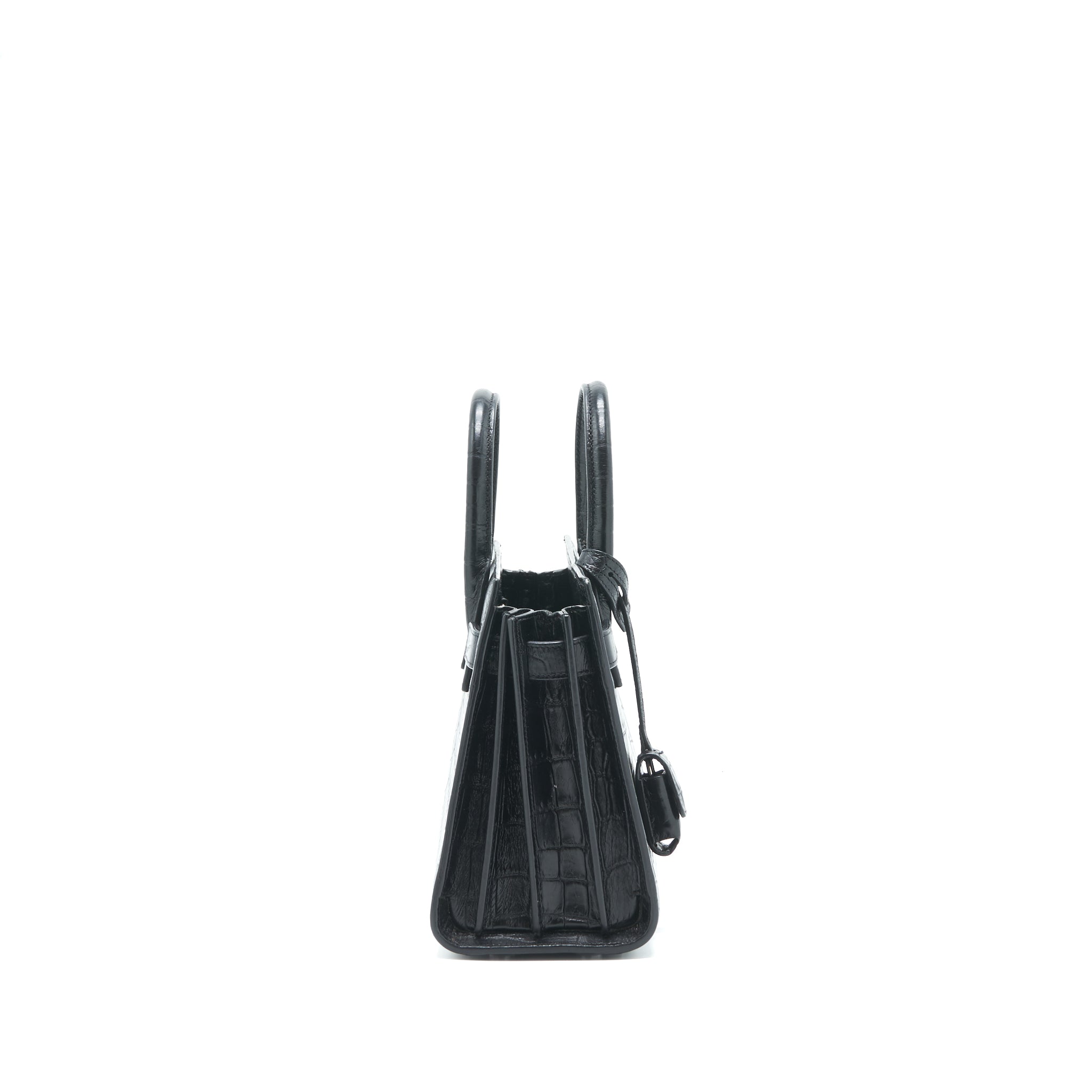 SAINT LAURENT/YSL SAC DE JOUR NANO CROC EMBOSSED BLACK SHW